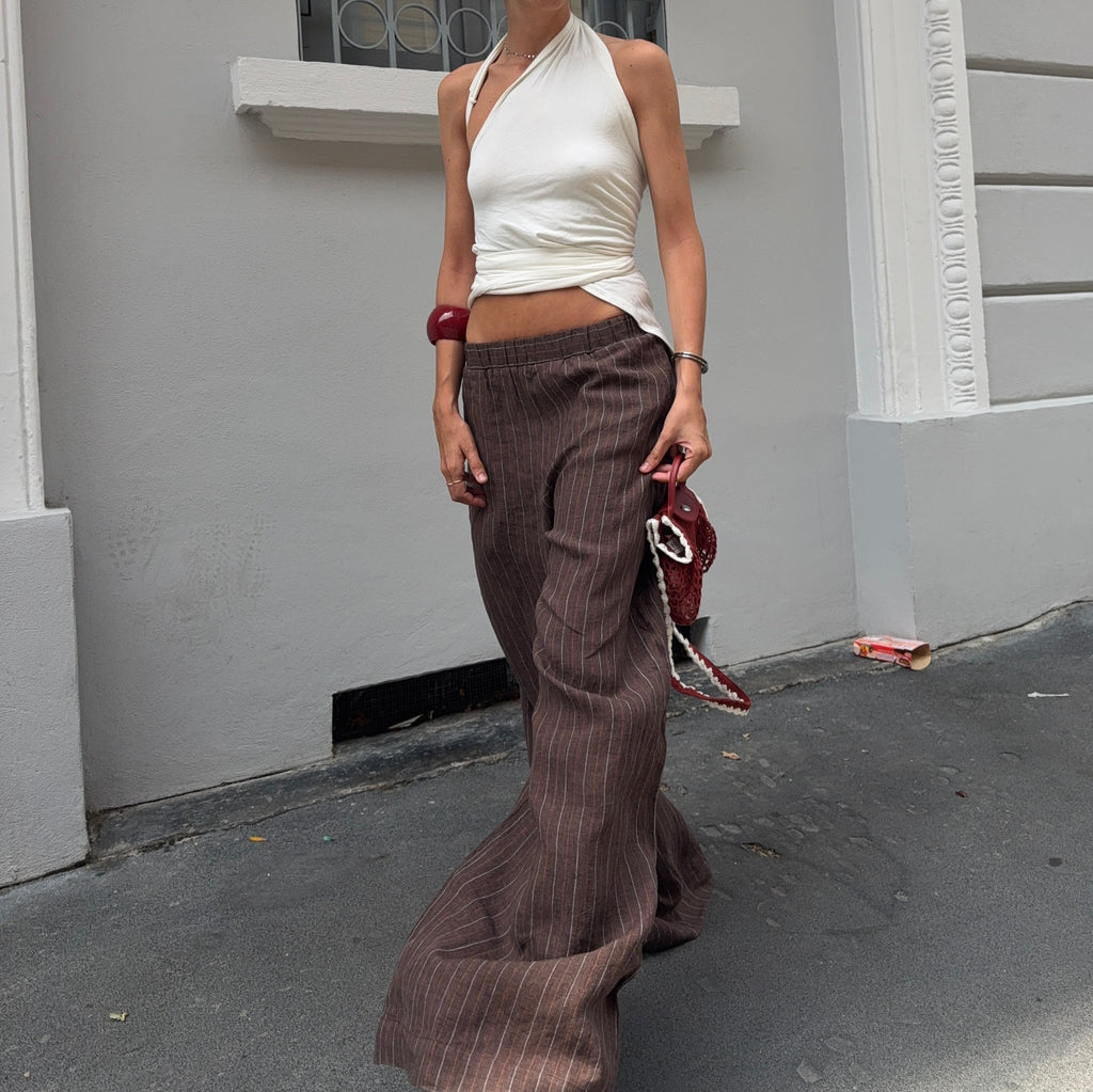 100% linen trousers