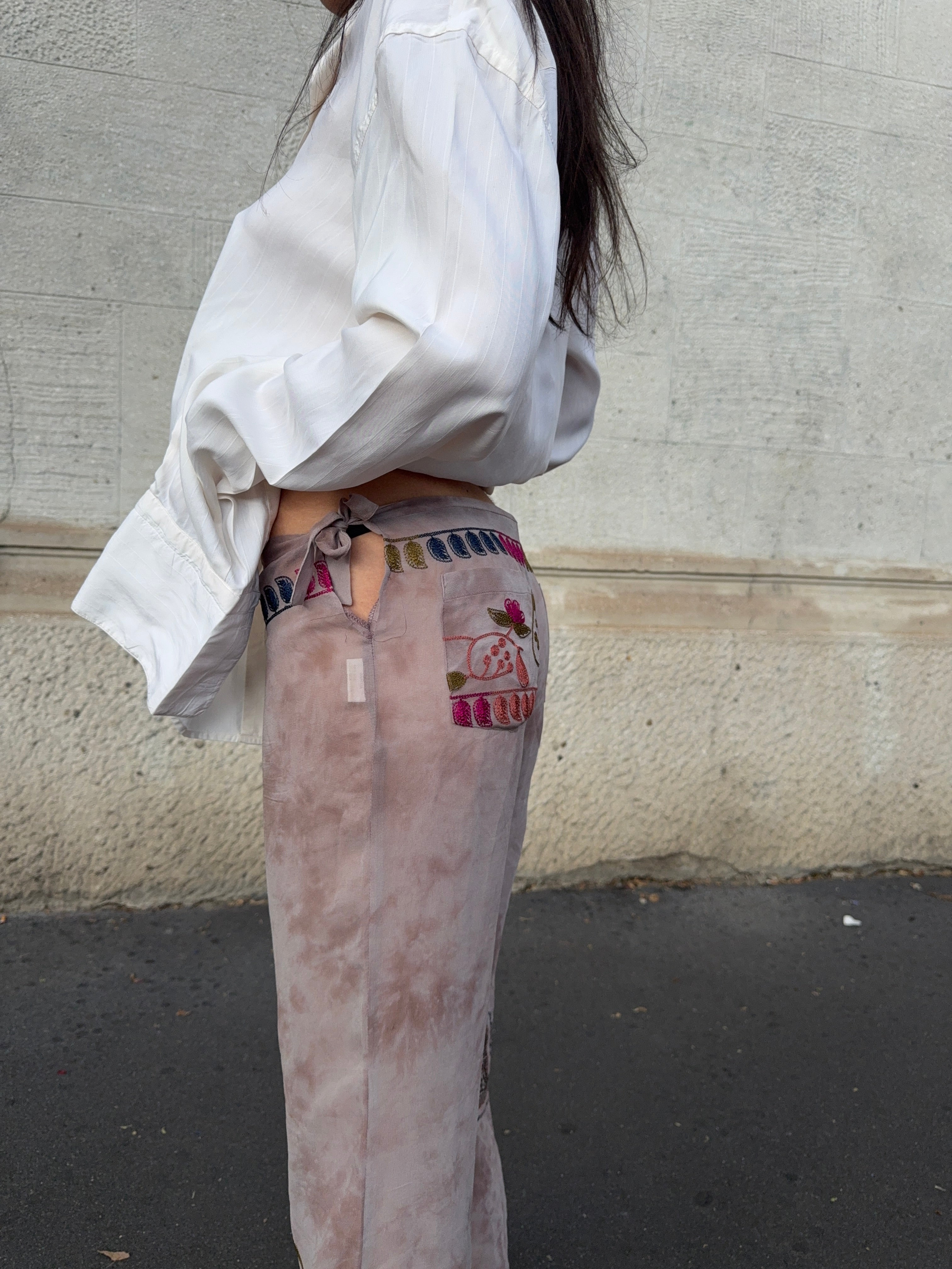 100 silk trousers