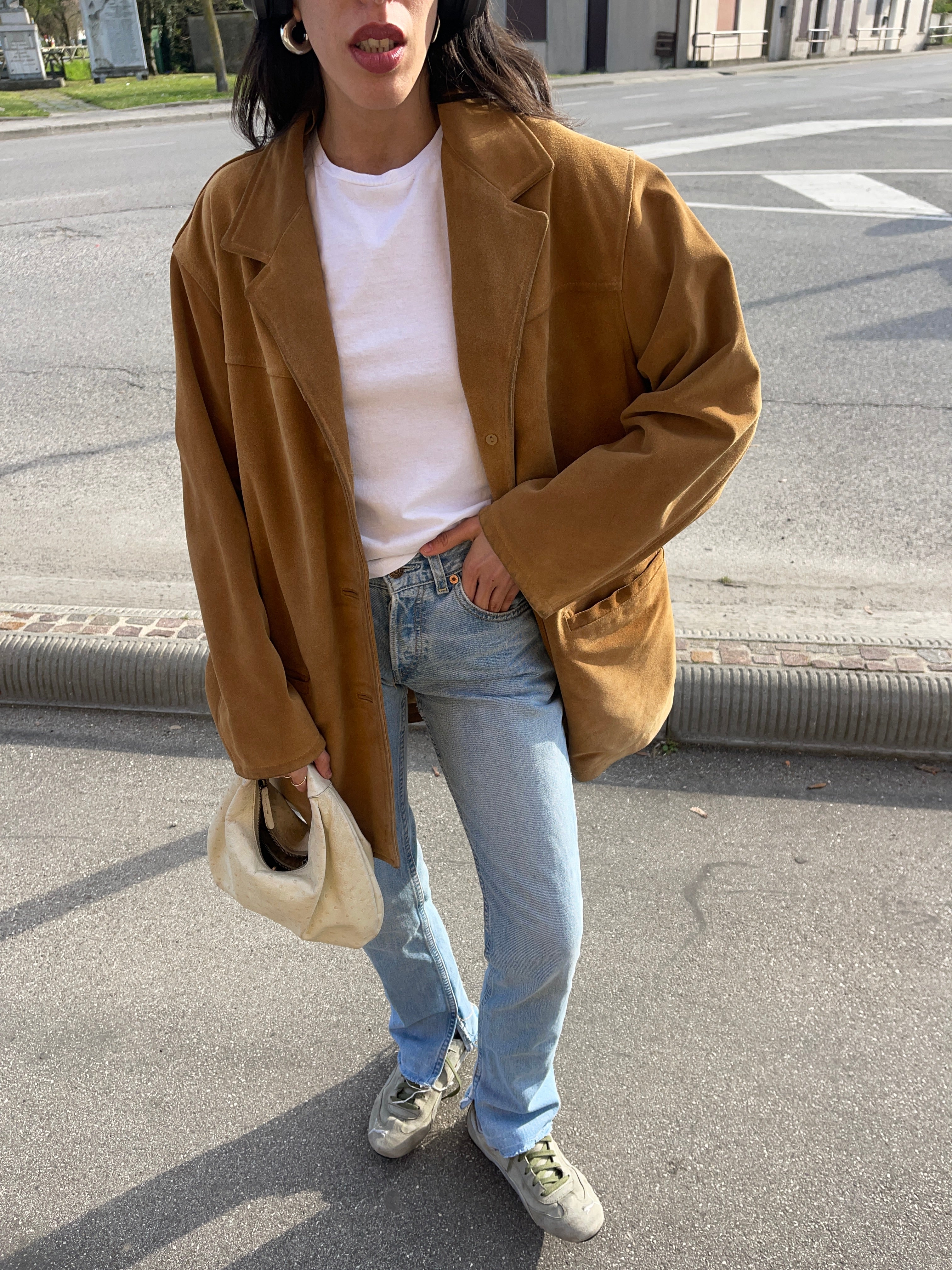Suede leather jacket