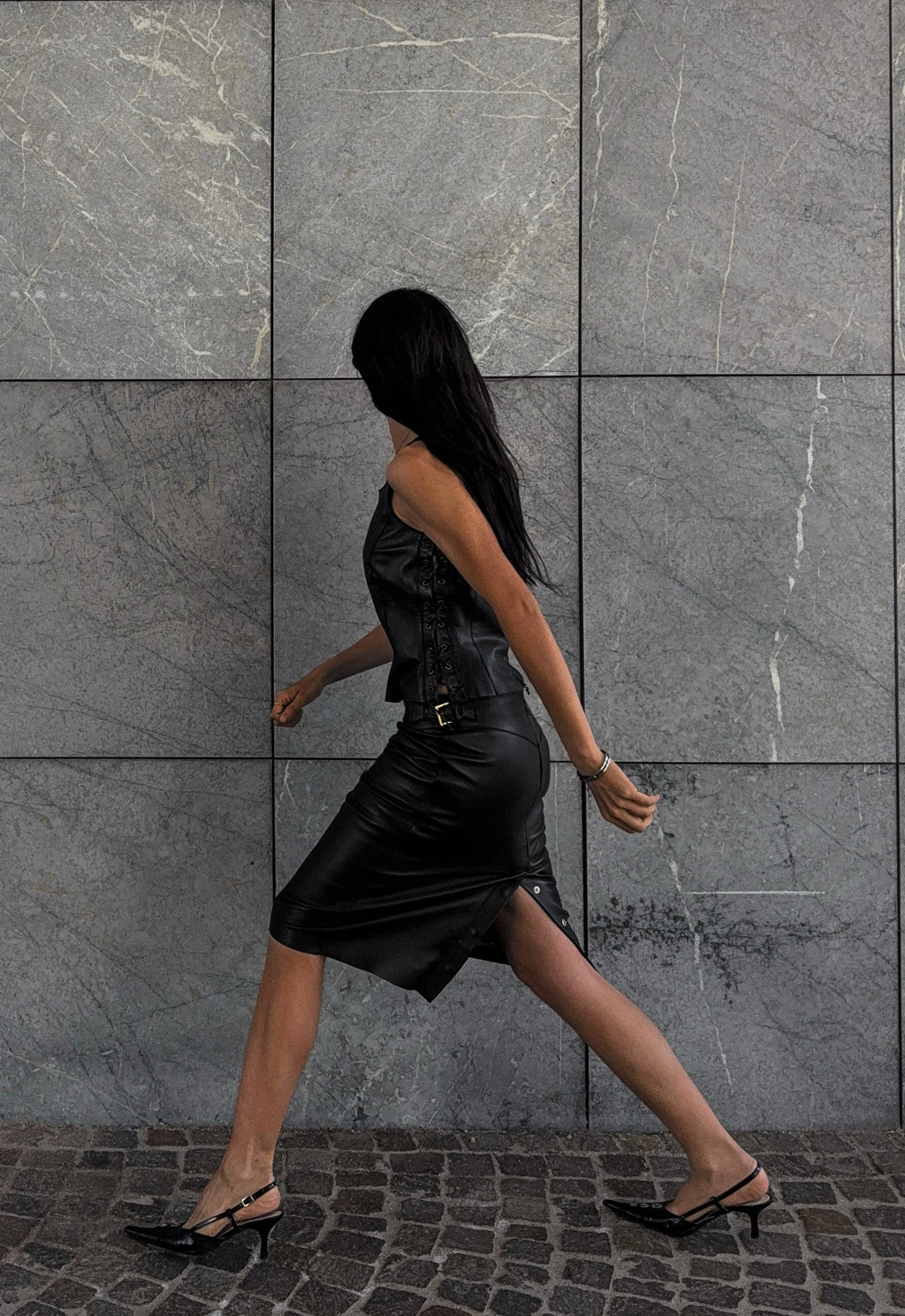 100% nappa leather skirt