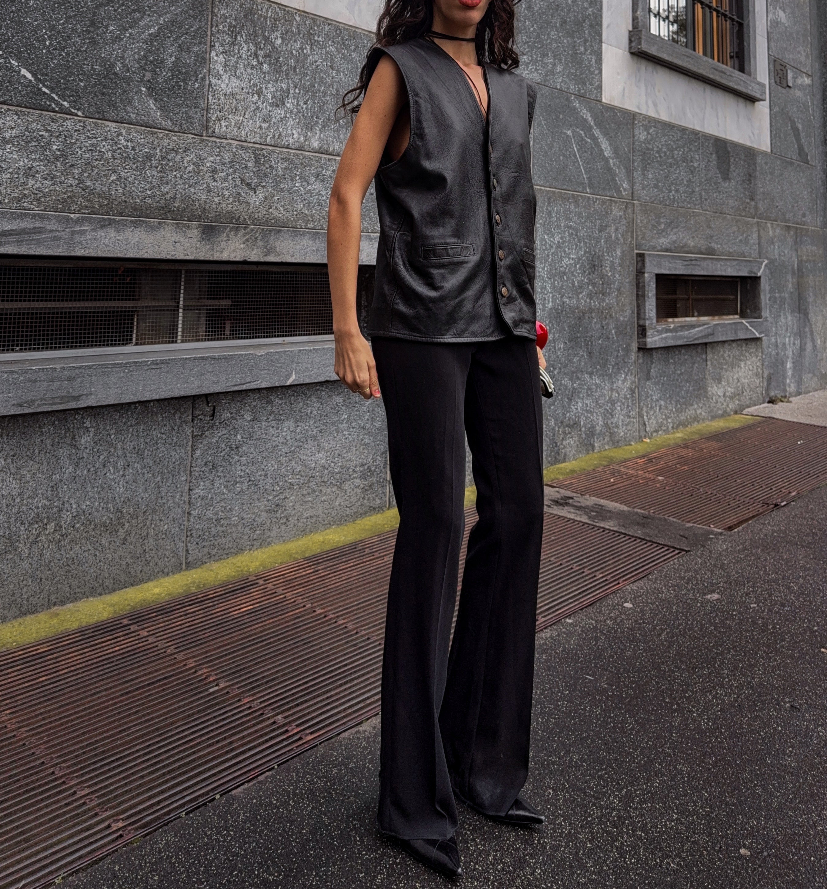 Real leather vest