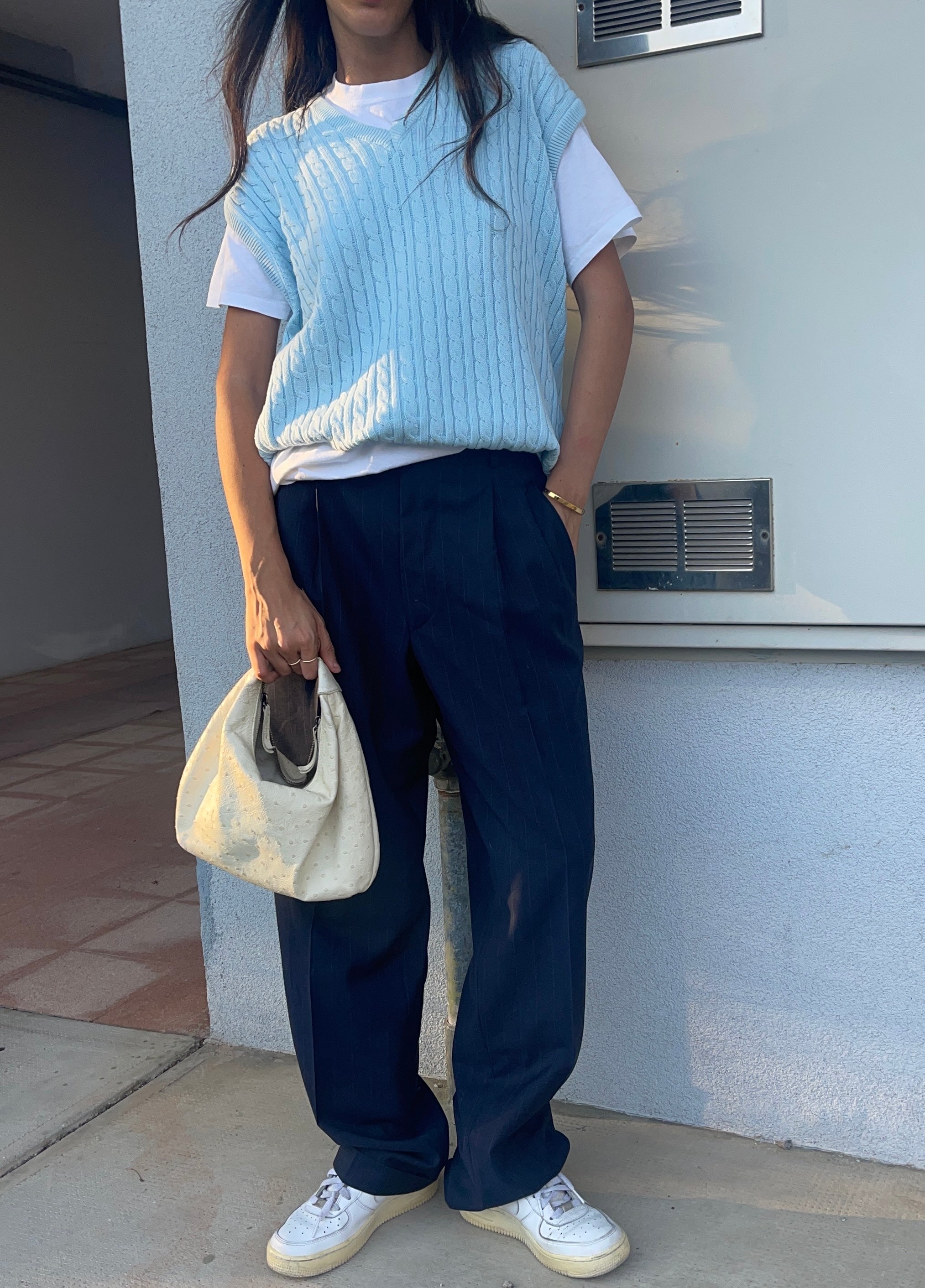 Wool gessato trousers