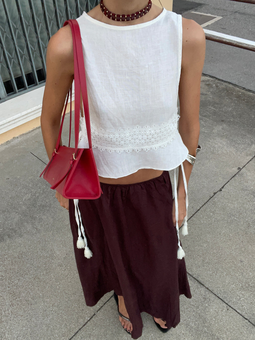 100 cotton brown skirt