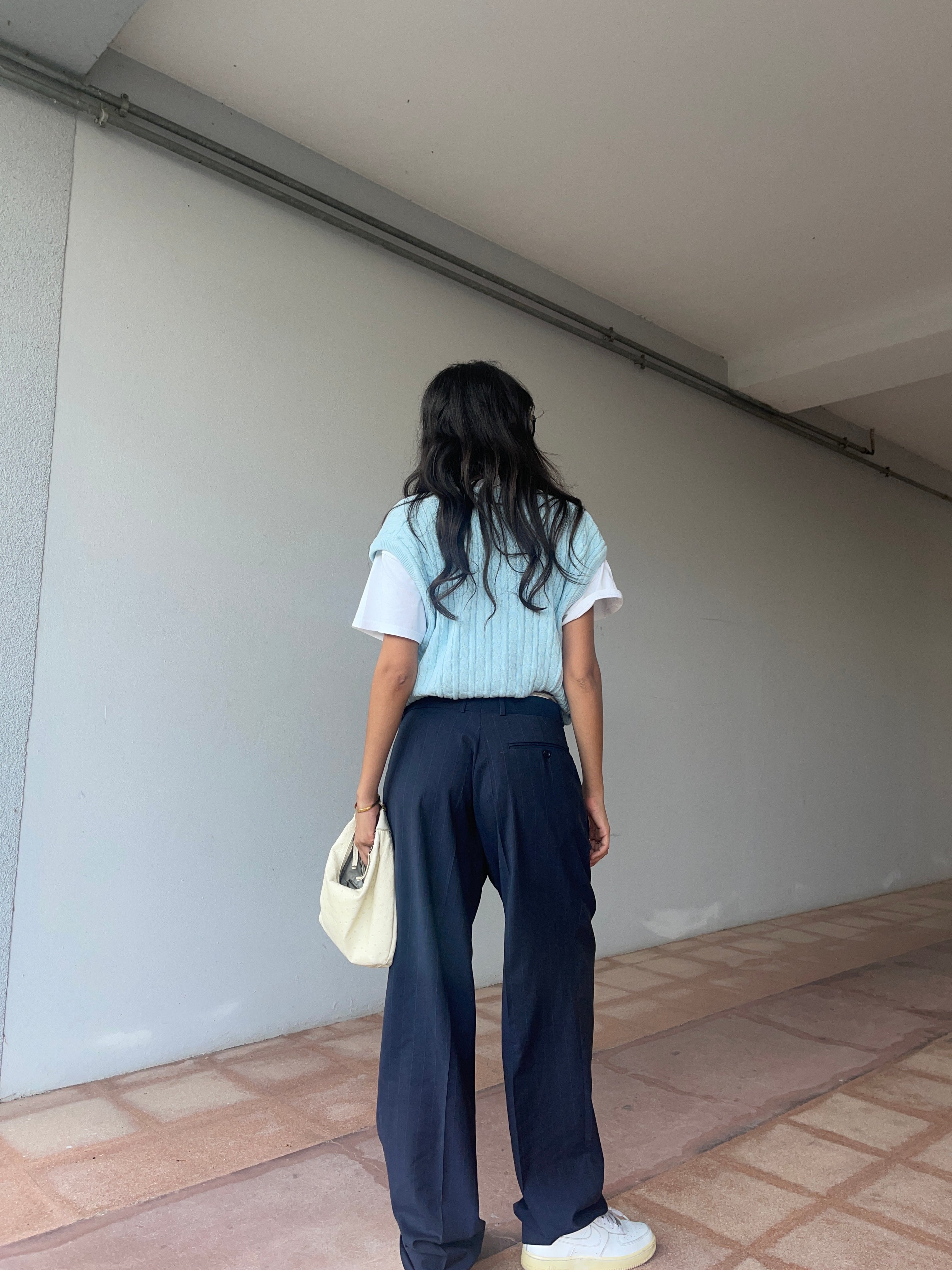 Wool gessato trousers