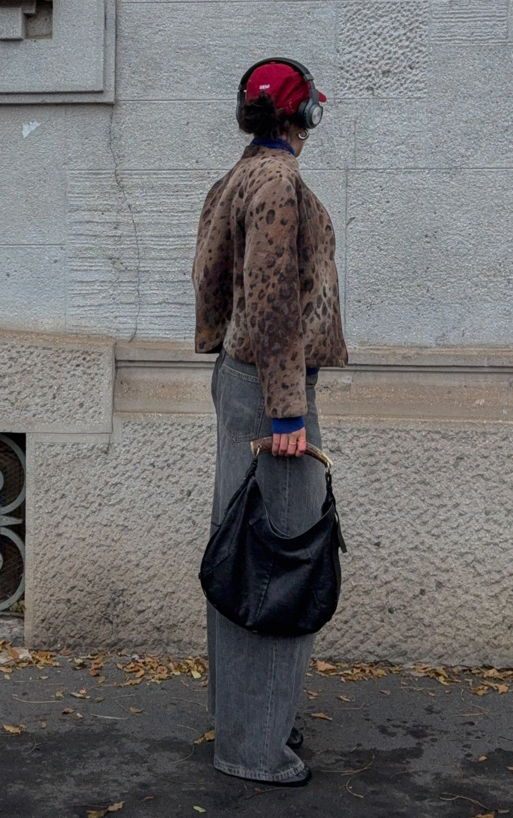 Leopard wool jacket