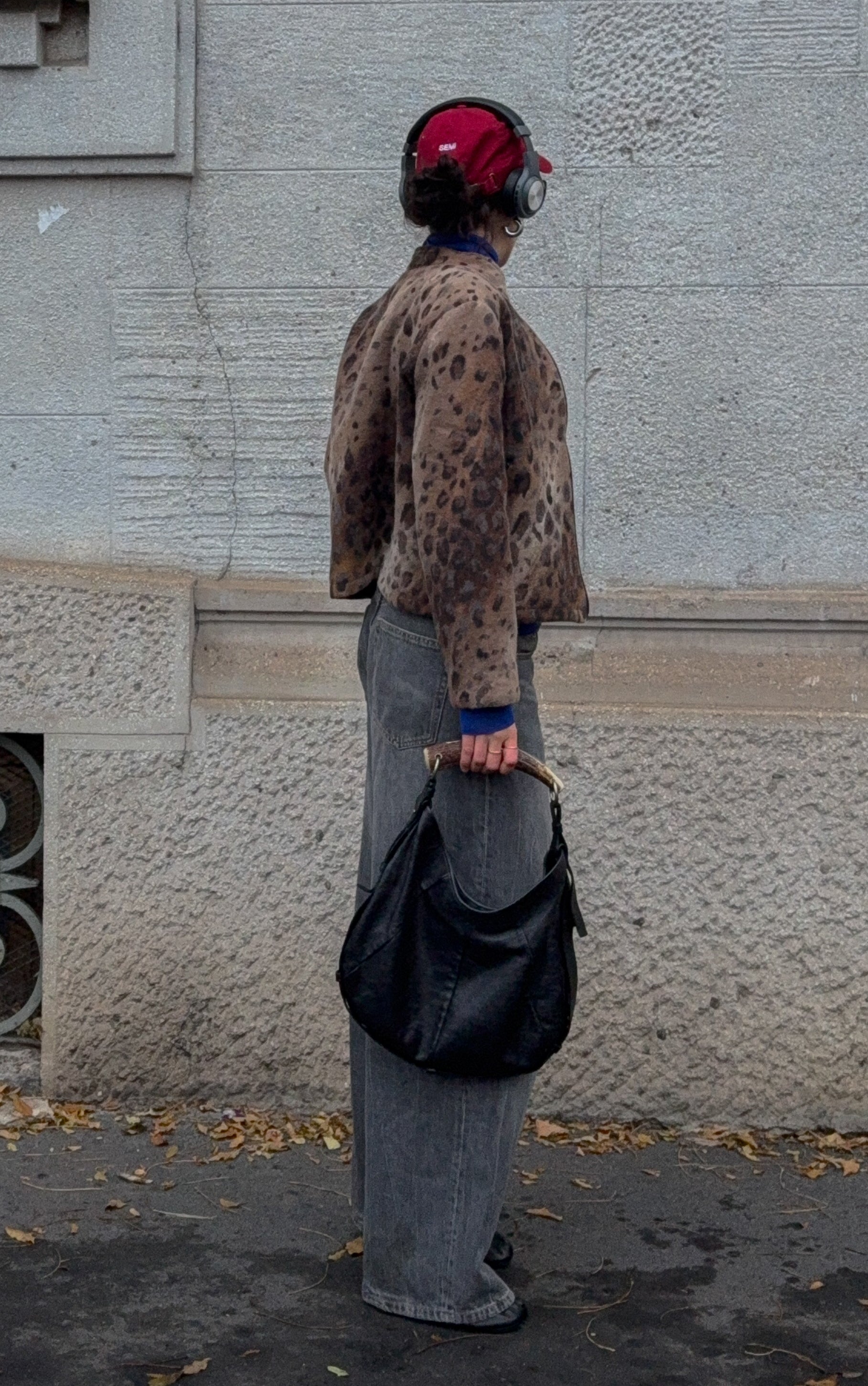 Leopard wool jacket