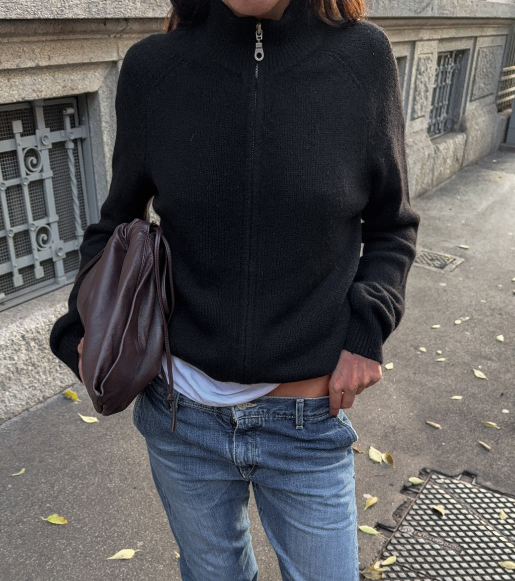 100 % cashmere zip cardigan
