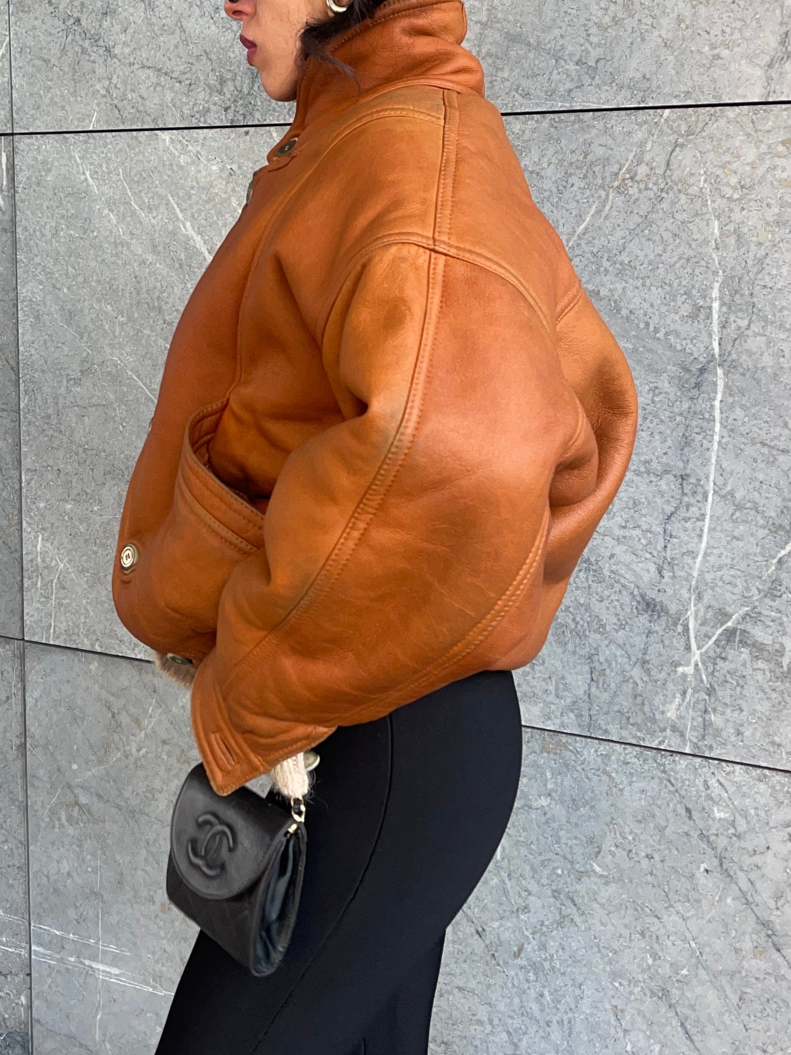 Shearling bomber
