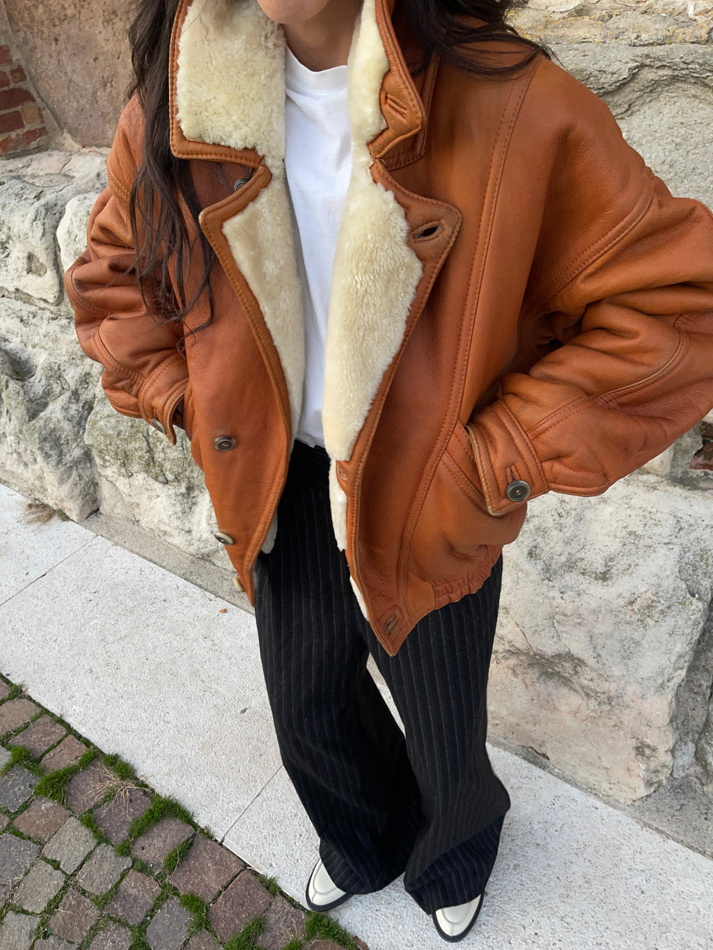 Shearling bomber