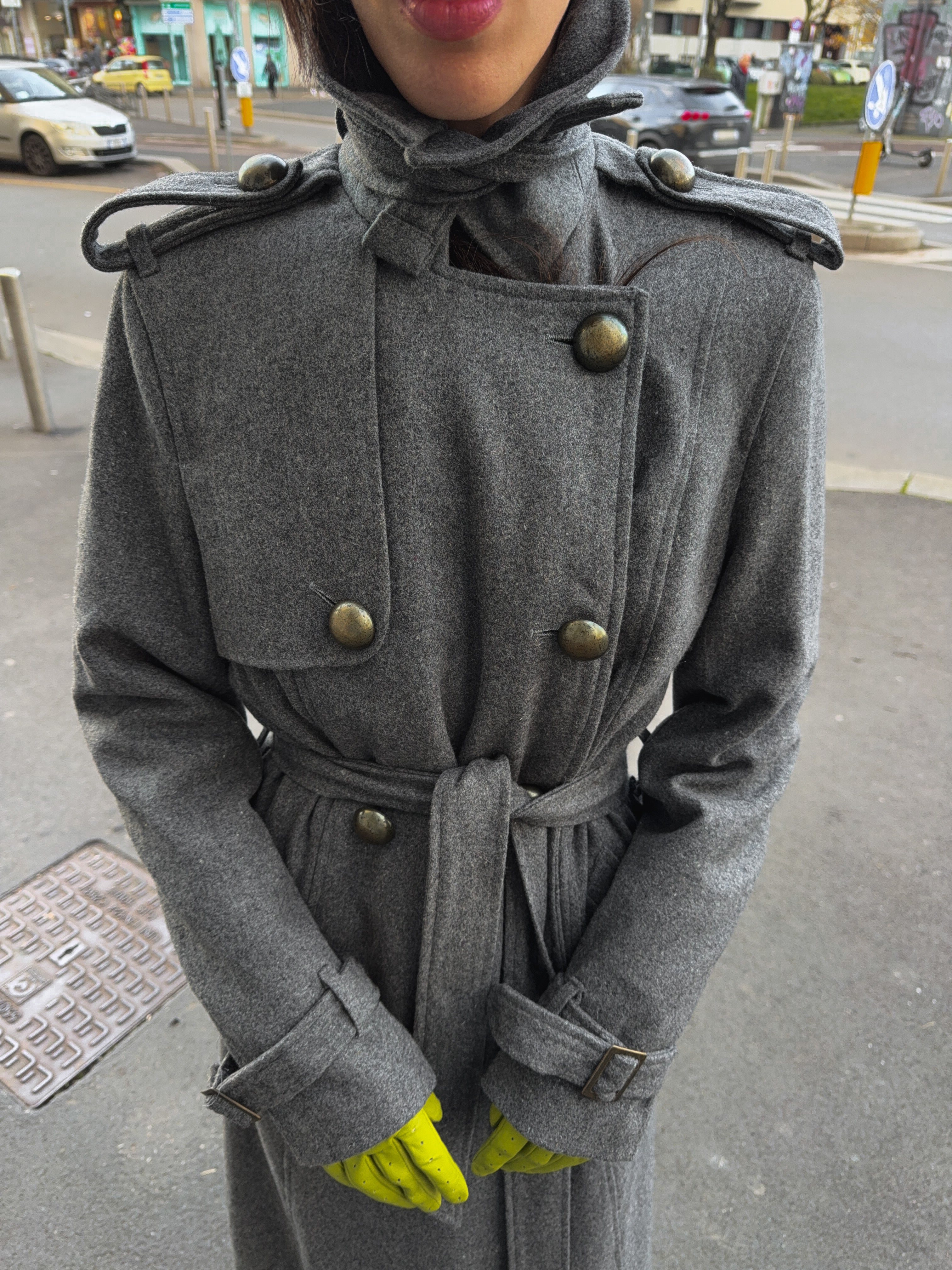 Light wool trench coat