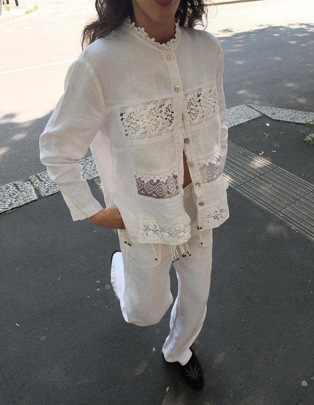 100% linen trousers