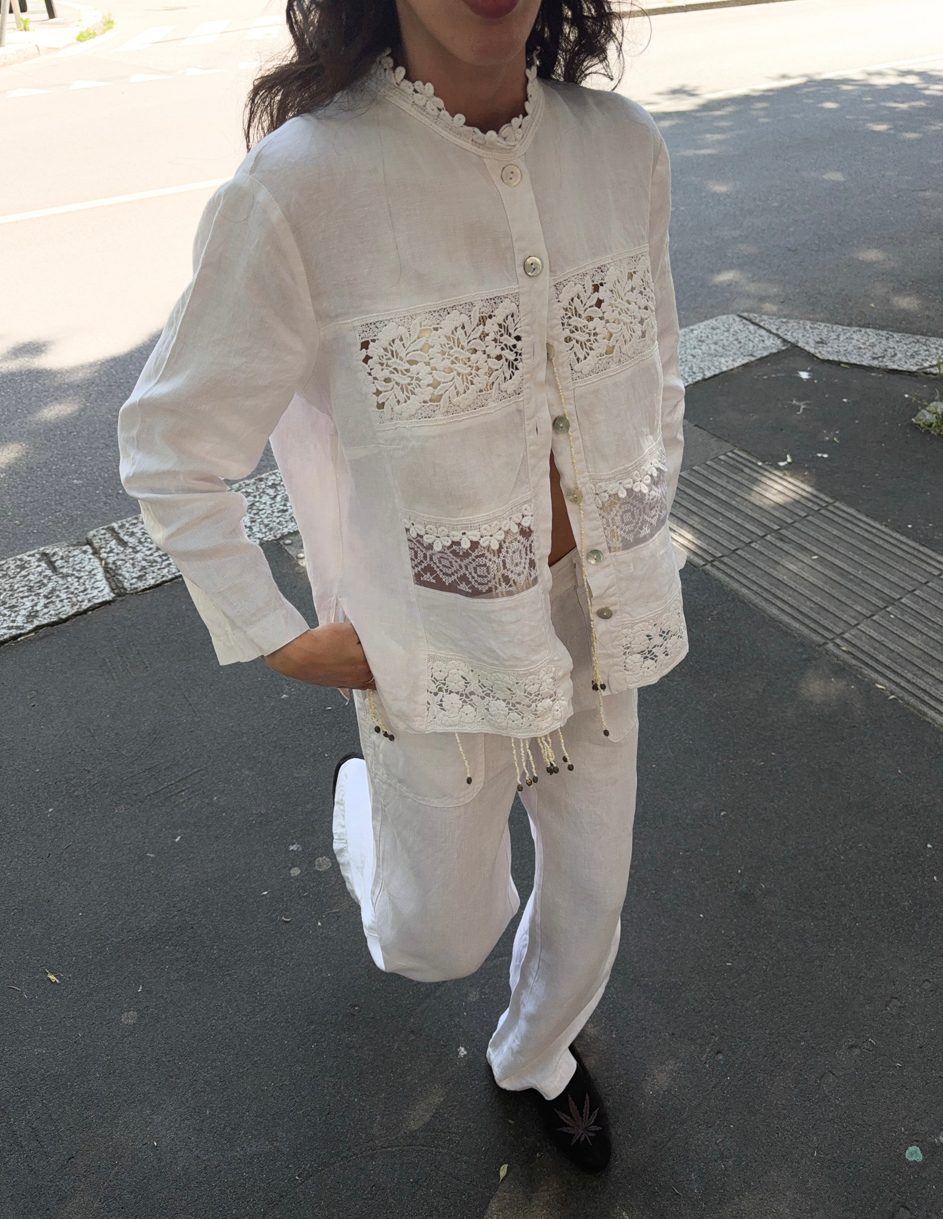 100% linen trousers