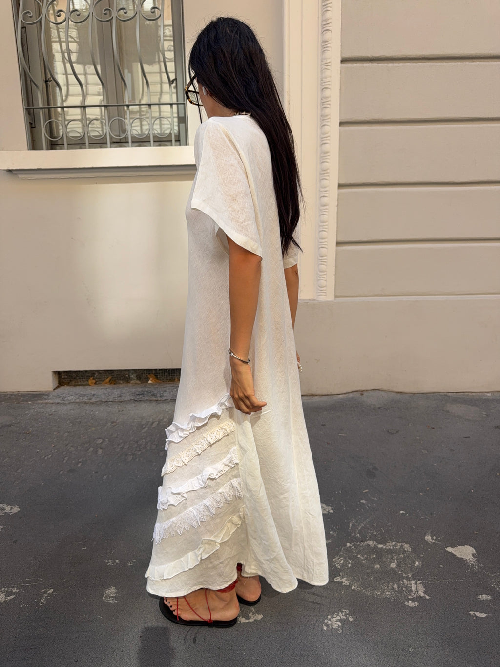 100 linen white dress
