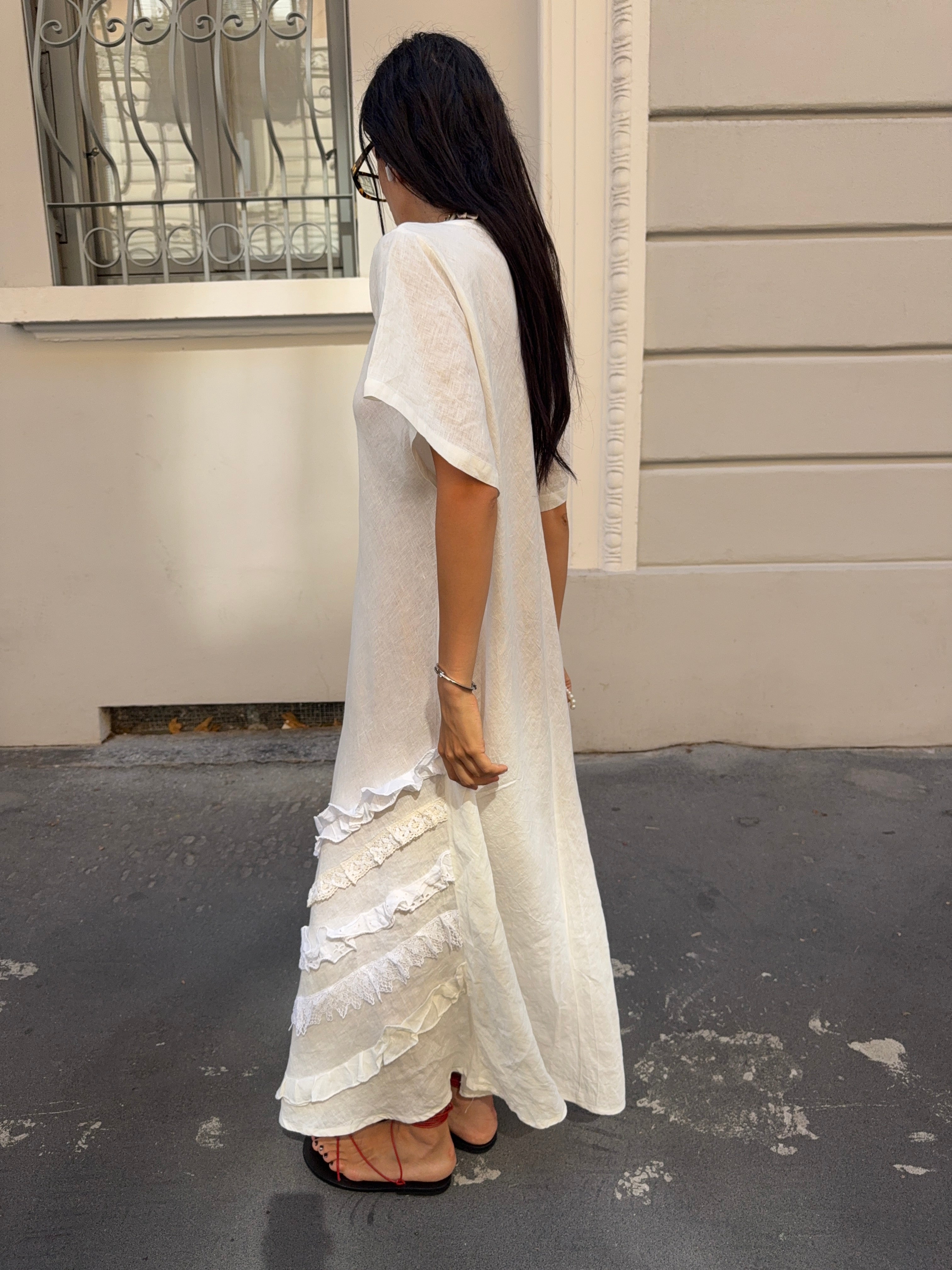 100 linen white dress