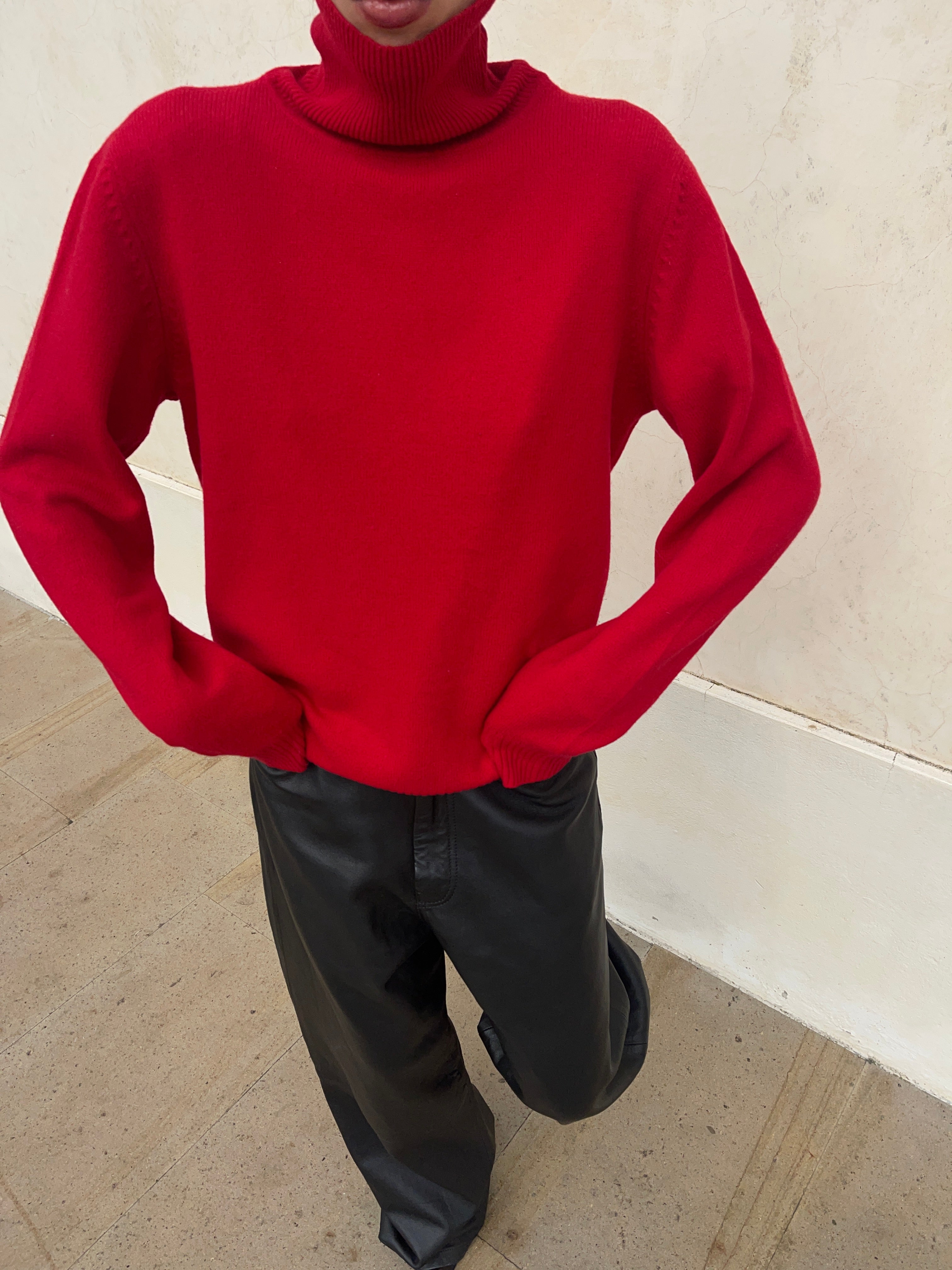 100 wool red jumper