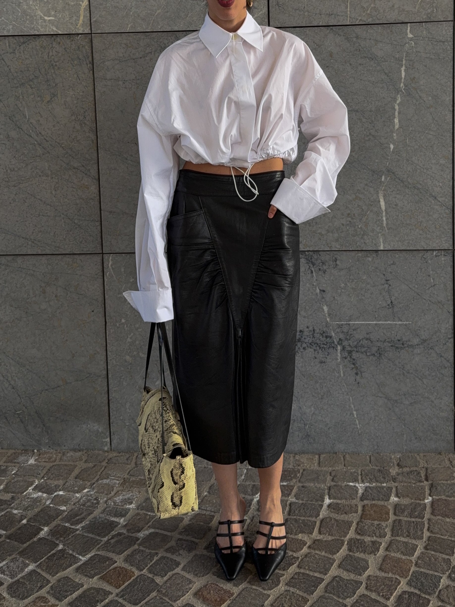 100%Leather nappa skirt