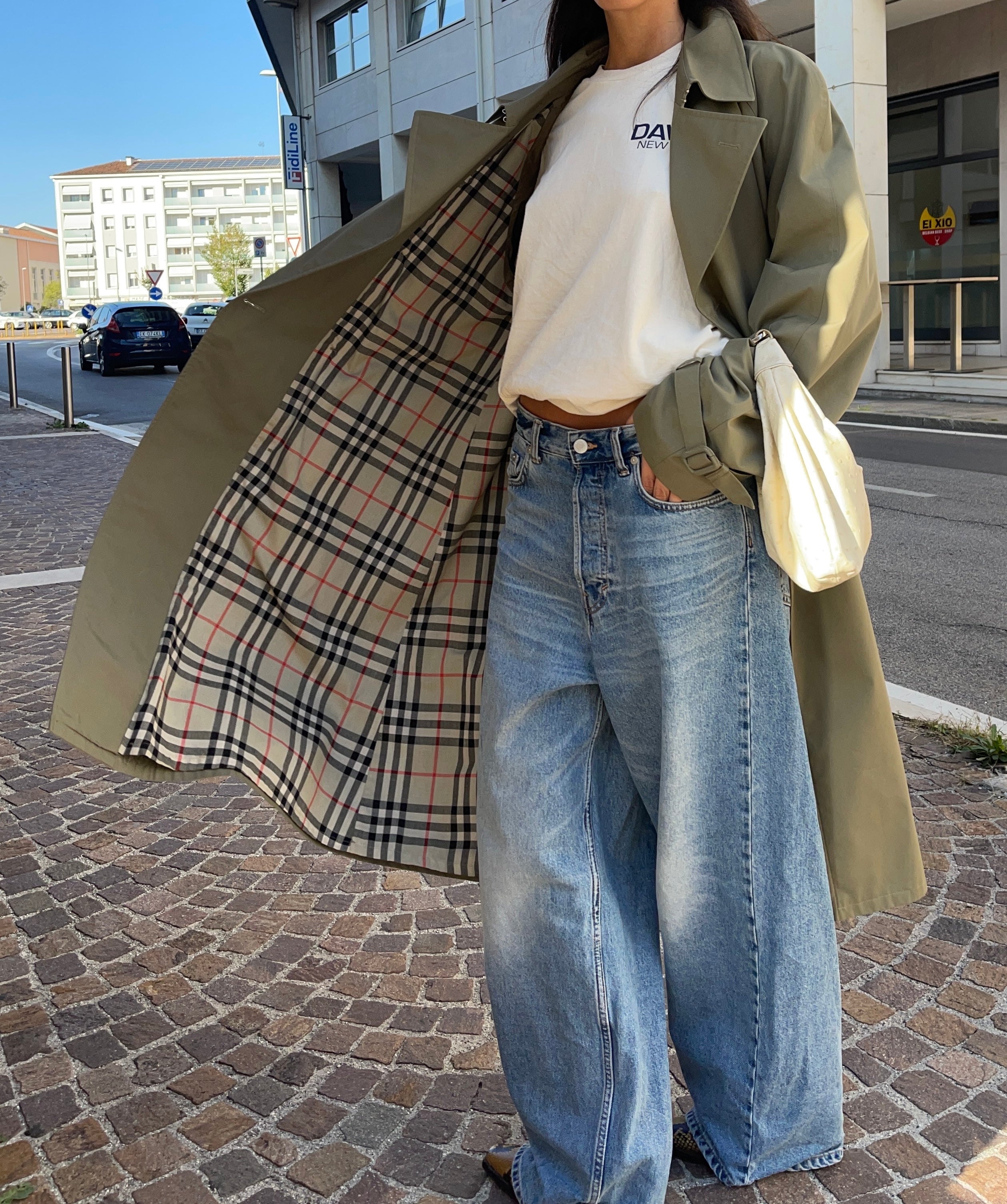 Green trench coat