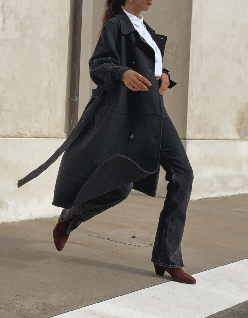 wool cashmere grey coat