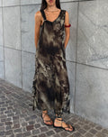 Printed Semi sheer long dress