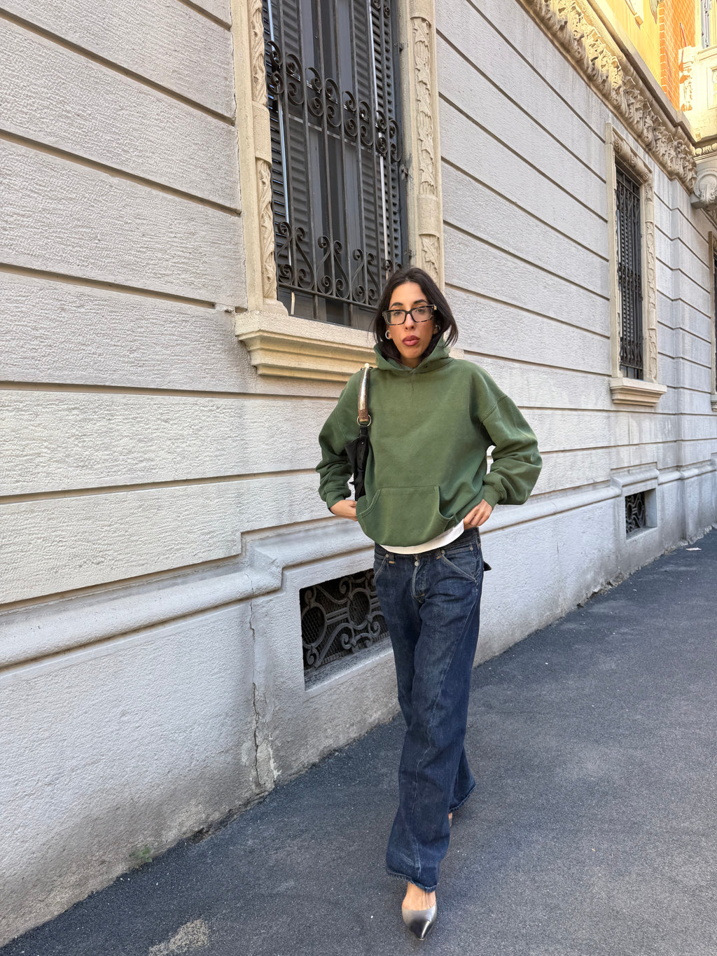 Vintage green hoodie