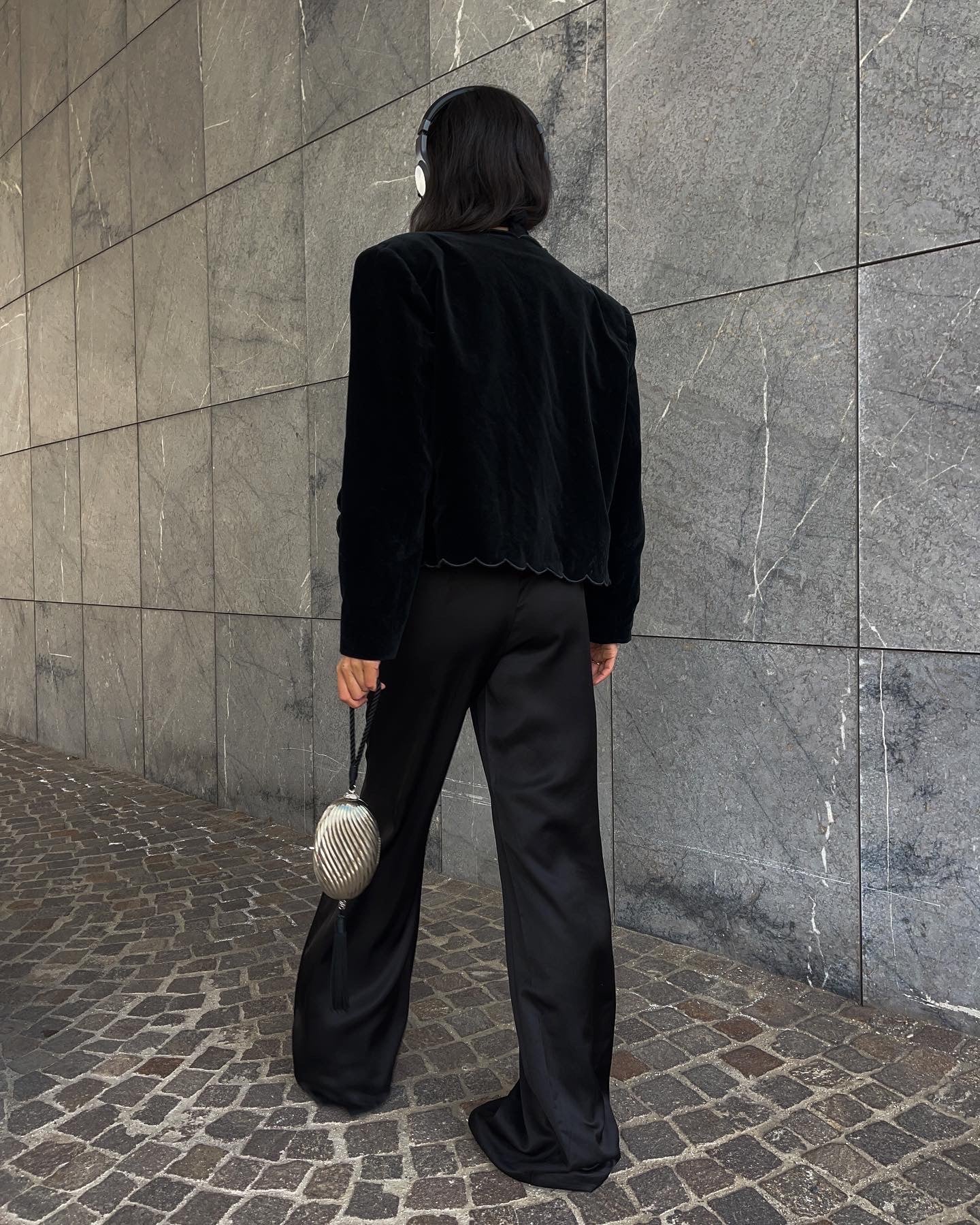 Scalloped velvet jacket