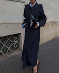 Blue long Trench coat