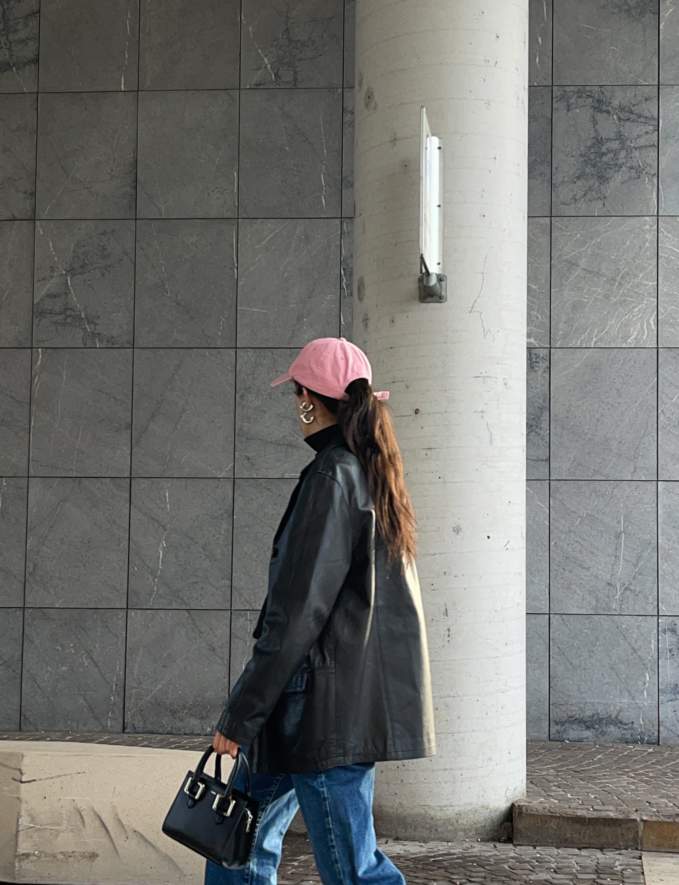 minimal 90s leather jacket