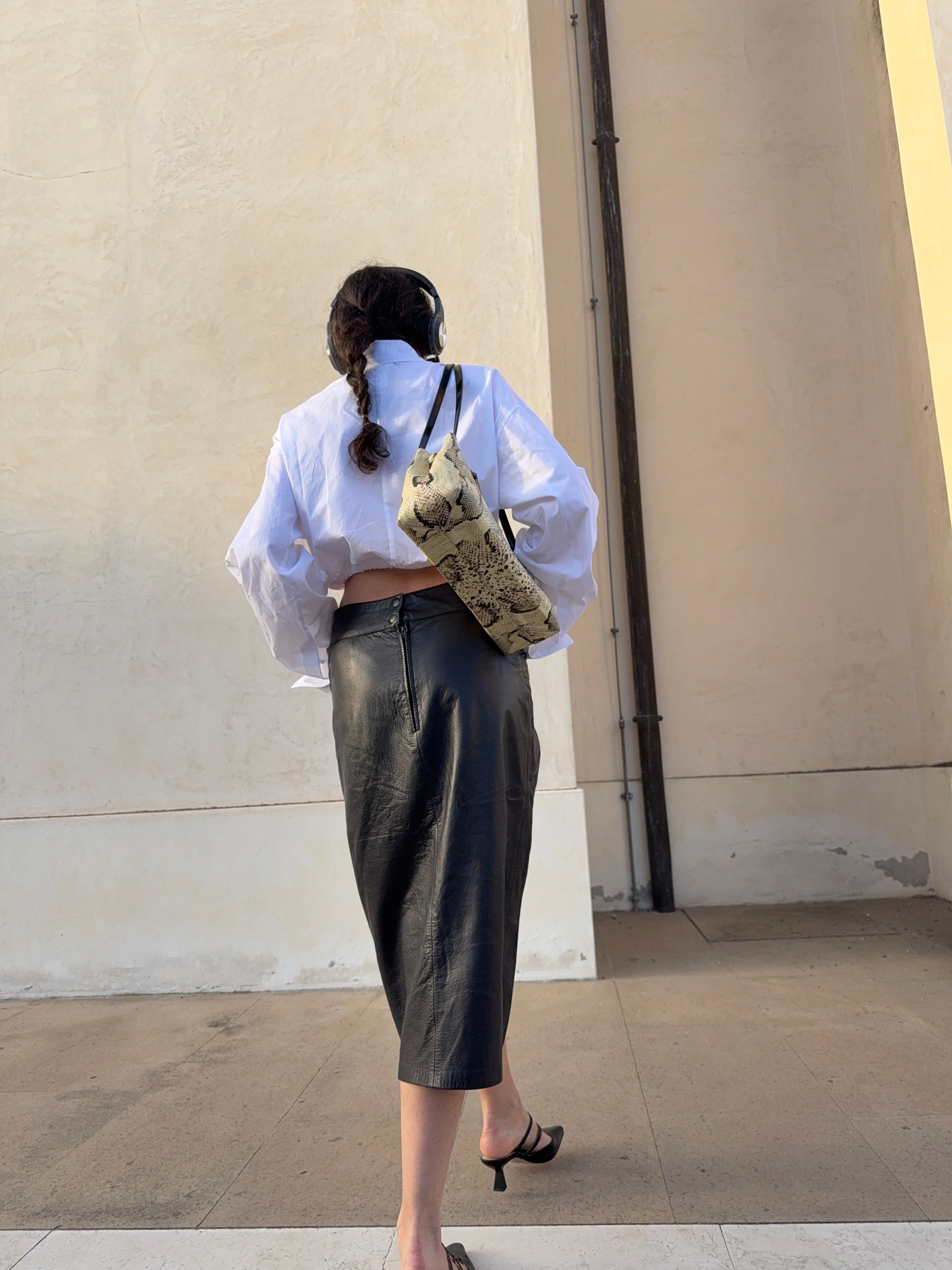100%Leather nappa skirt
