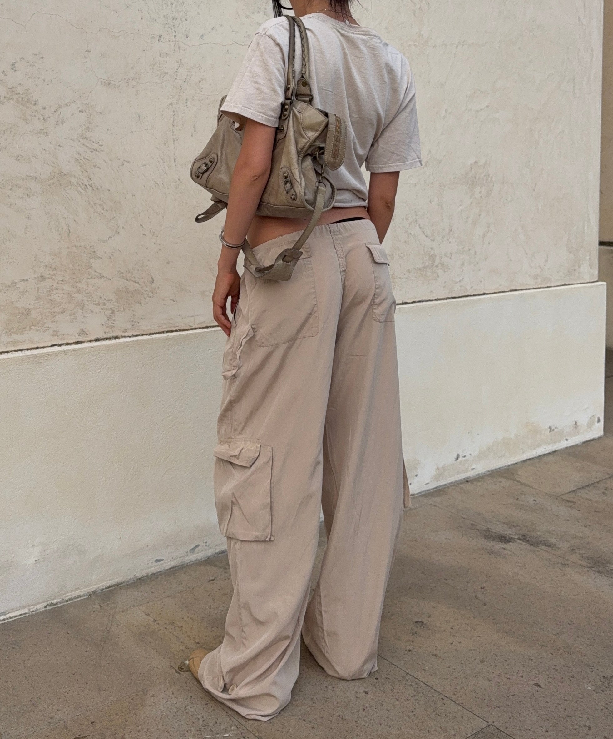 Silk blend cargo pants