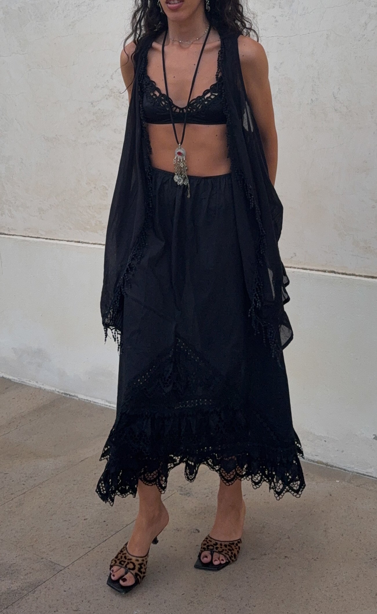 Black cotton skirt