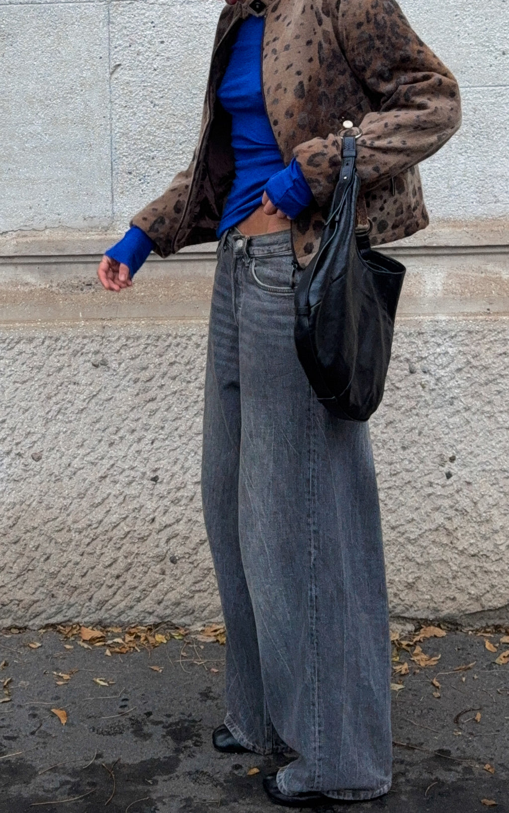 Leopard wool jacket