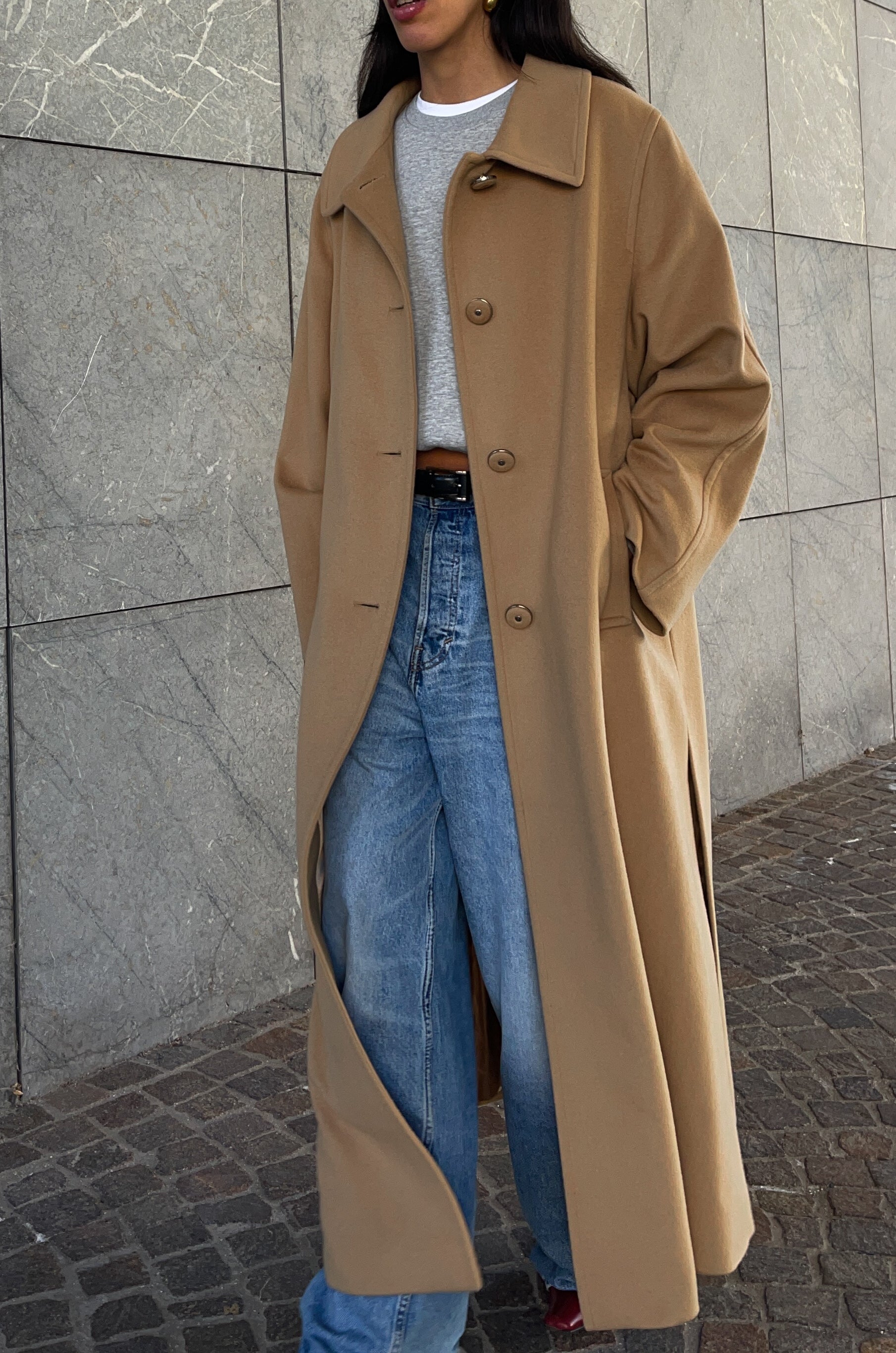 Long camel coat