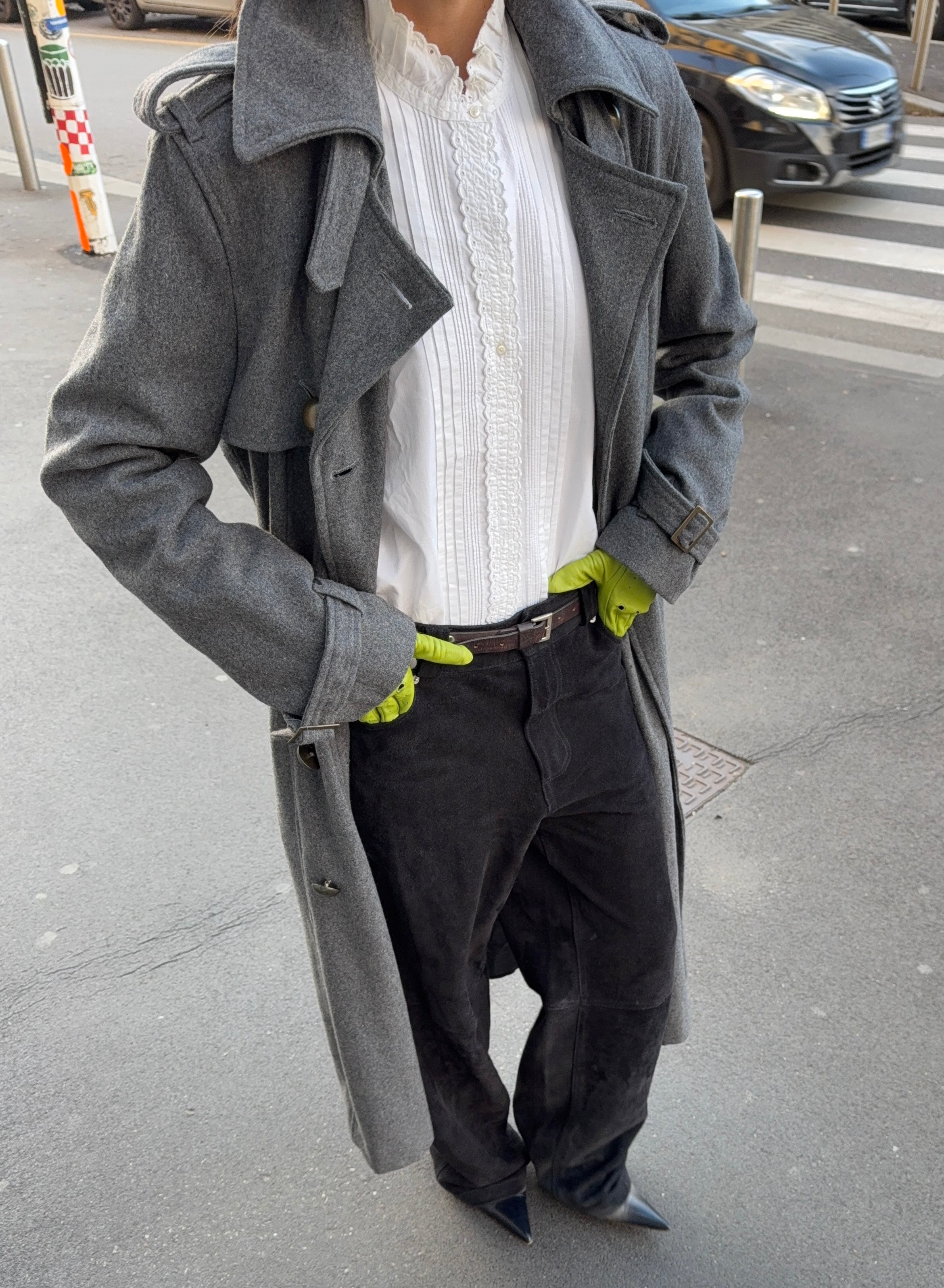 Light wool trench coat