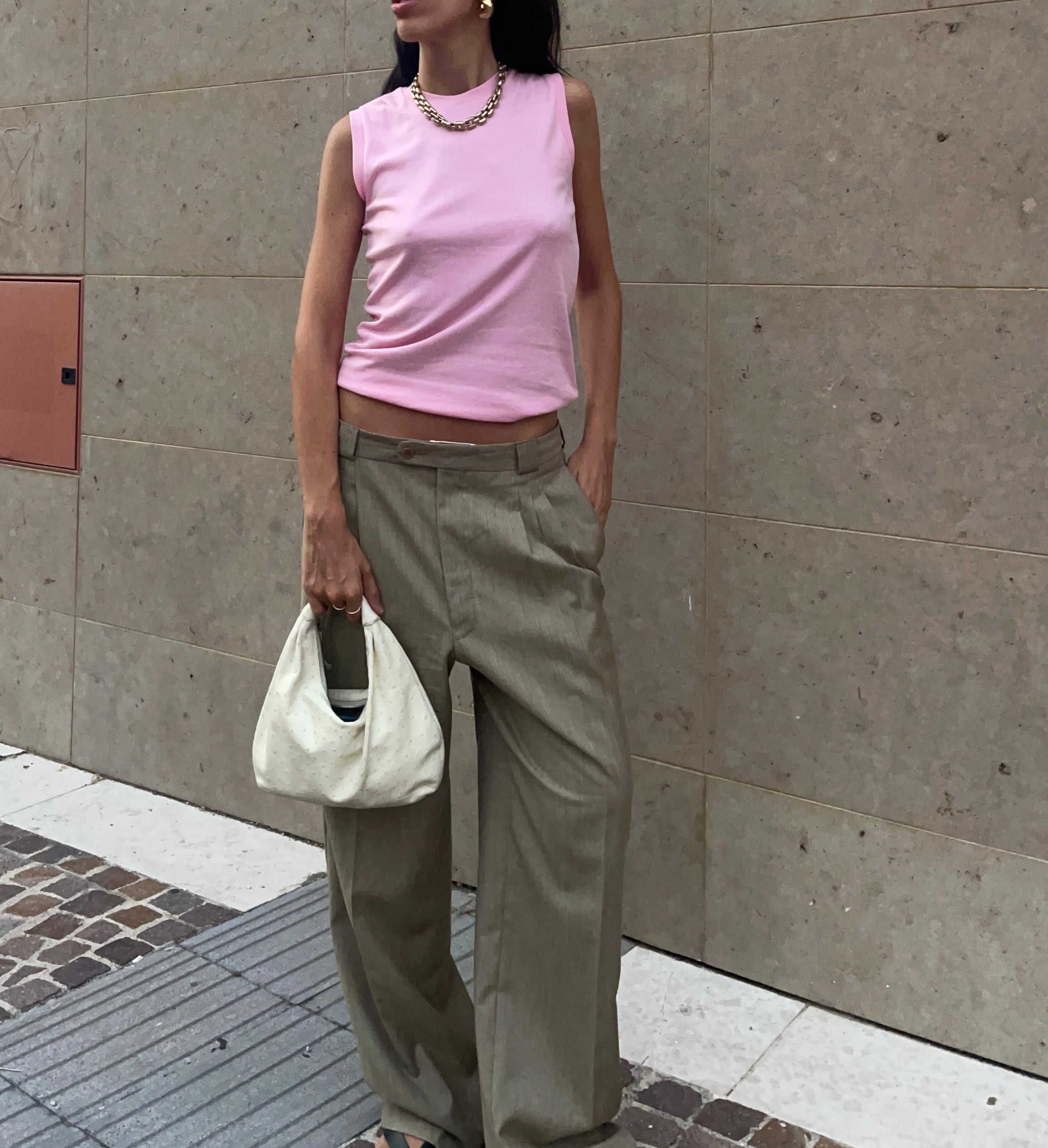 Pleated wool trousers