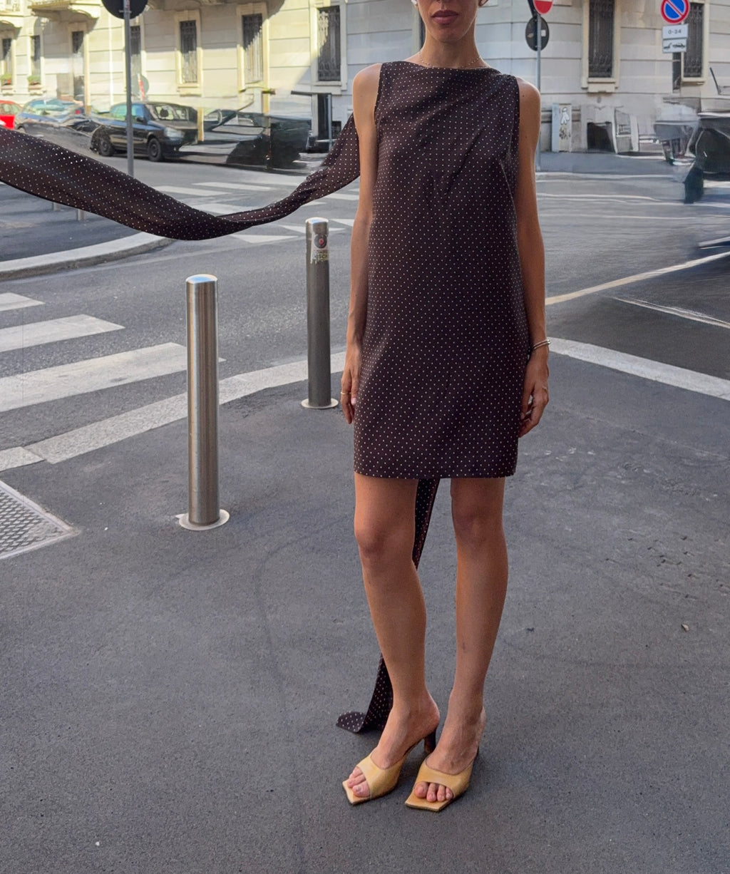 JIL SANDER polka dot silk dress