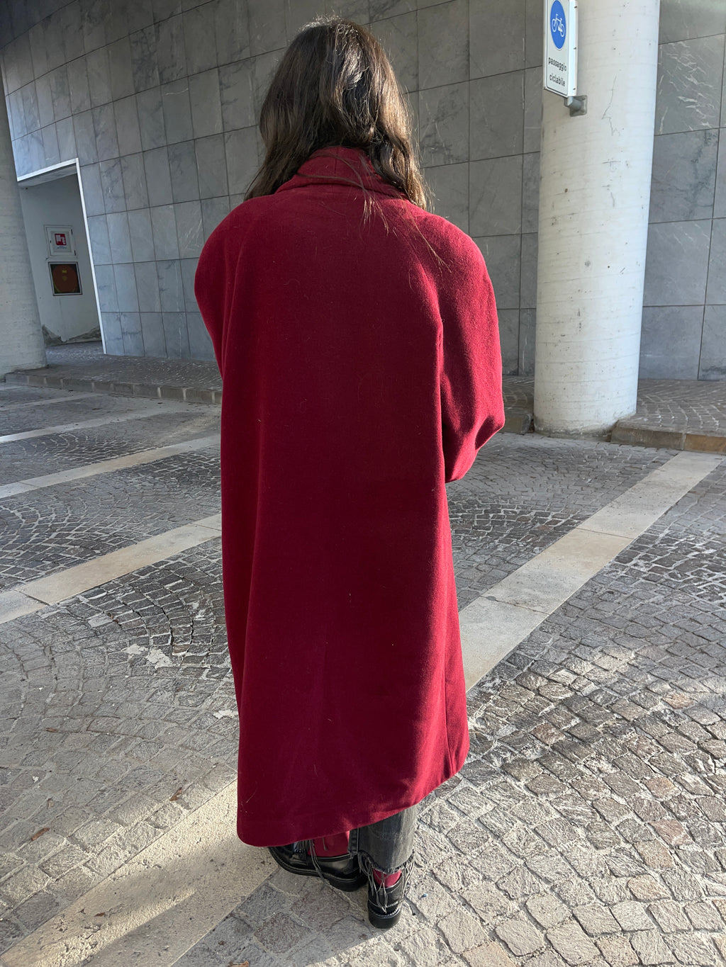 Burgundy coat