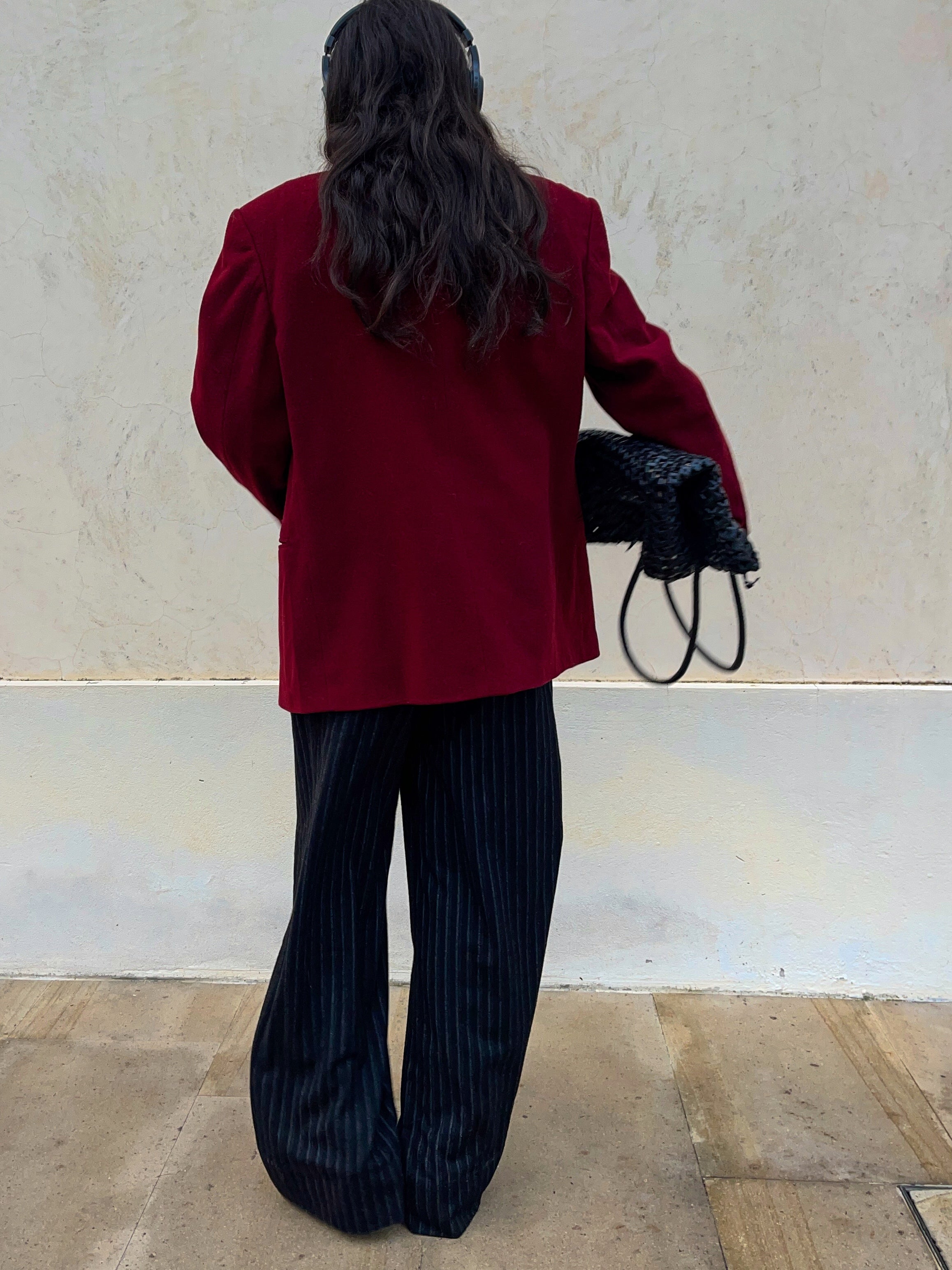 Burgundy wool blazer