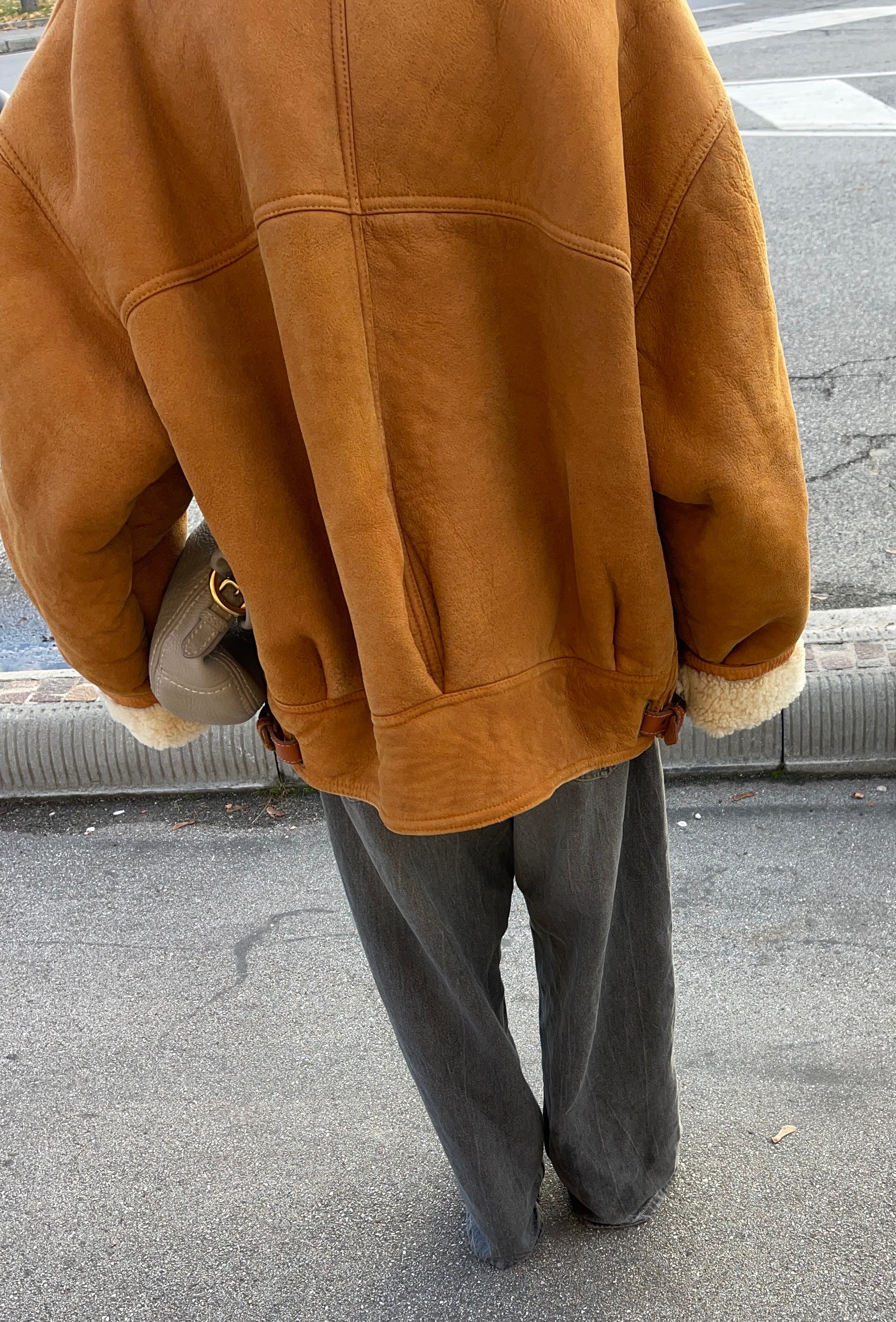 Vintage aviator shearling coat