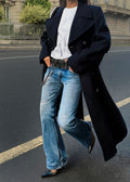 Blue double breast coat