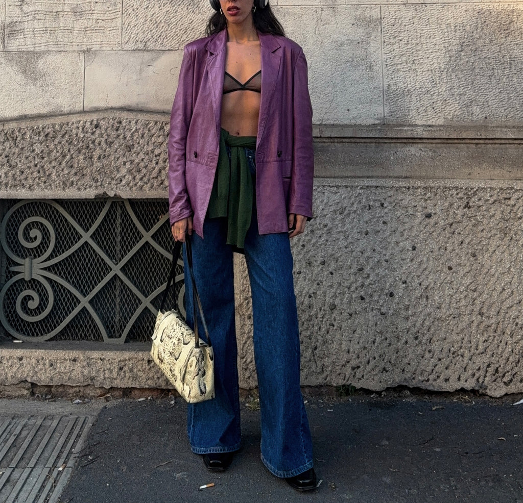 Leather lilac jacket