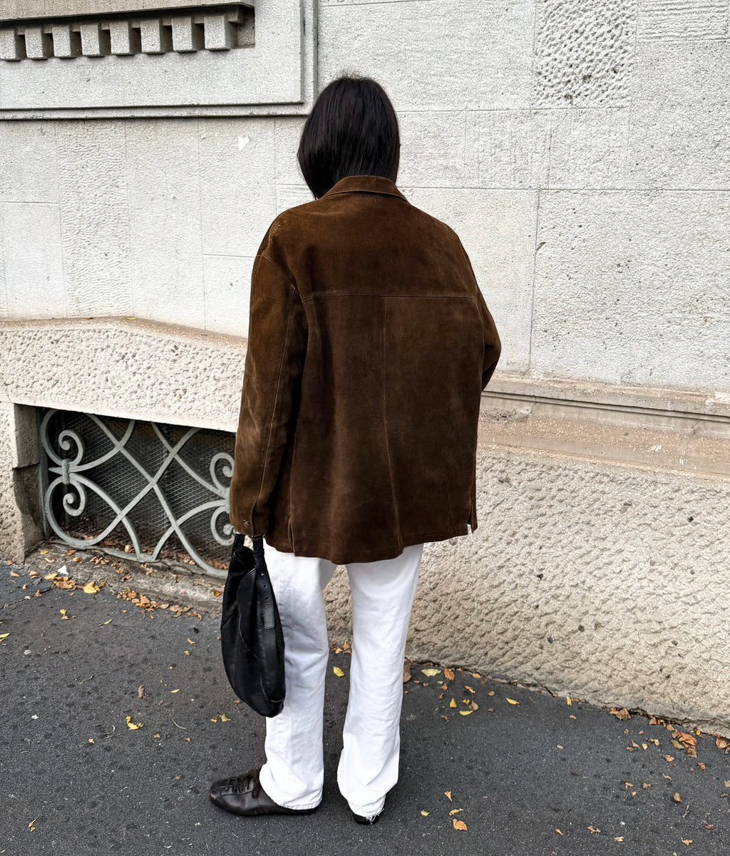 Brown chocolate suede jacket