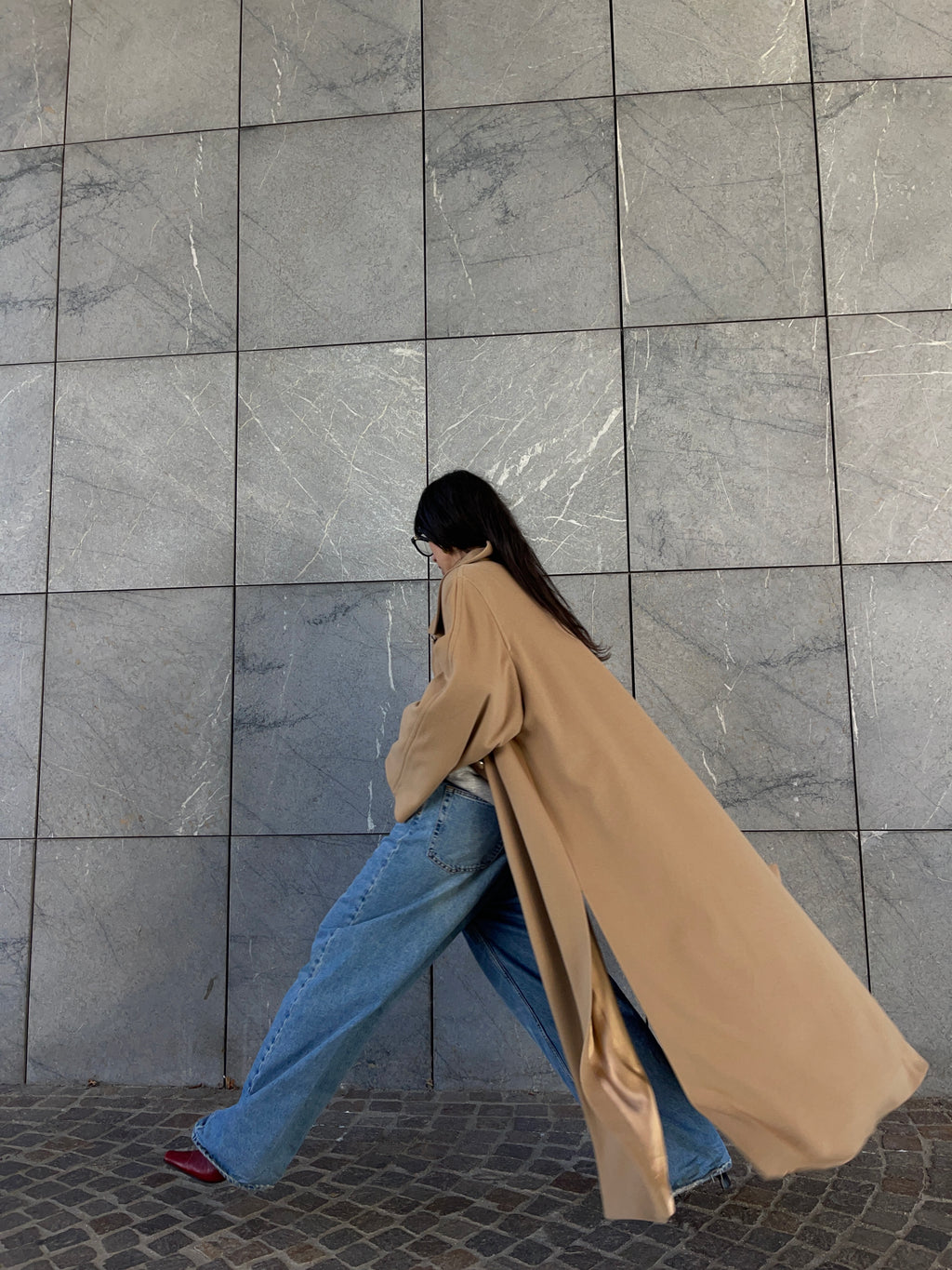 Long camel coat