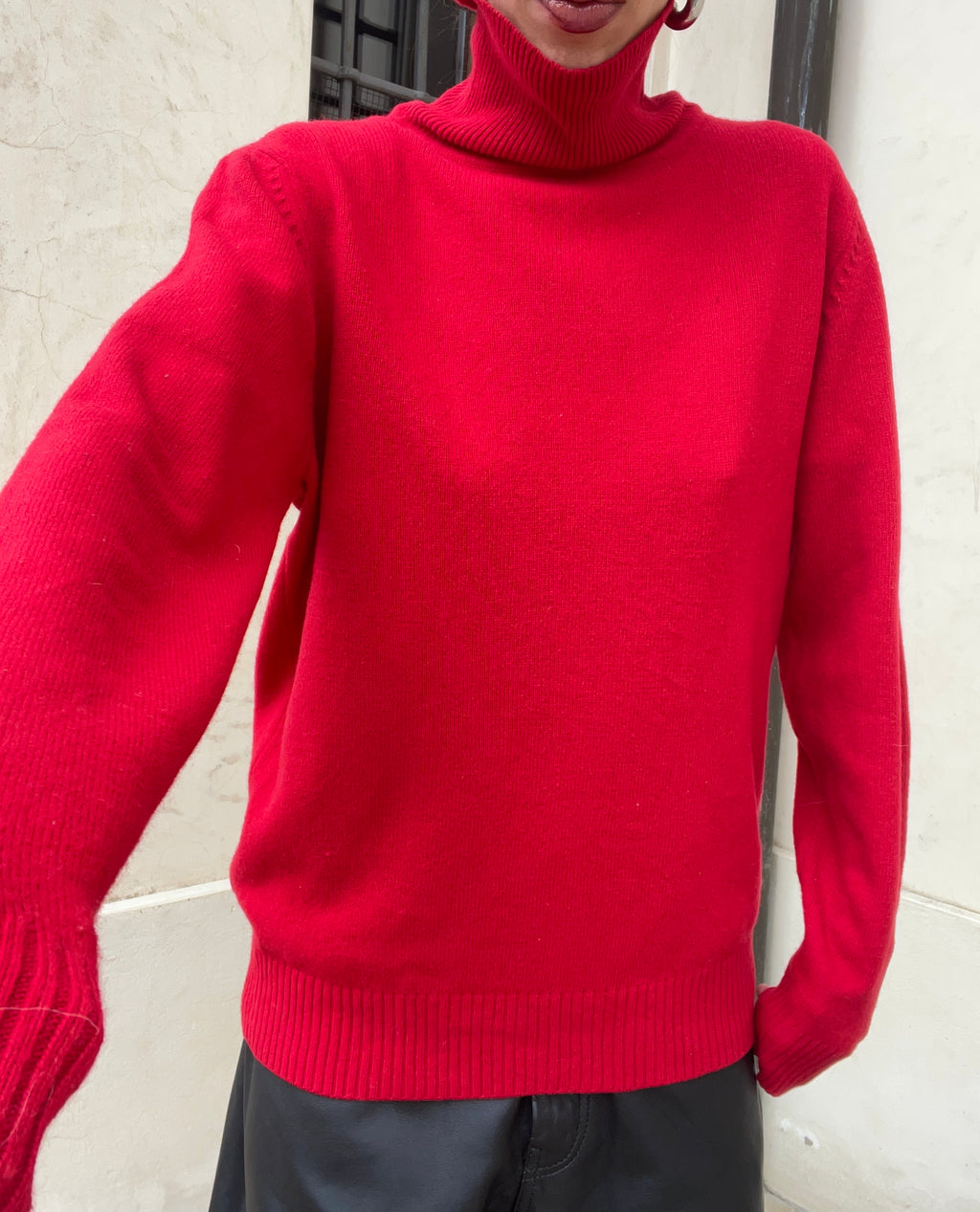 100 wool red jumper