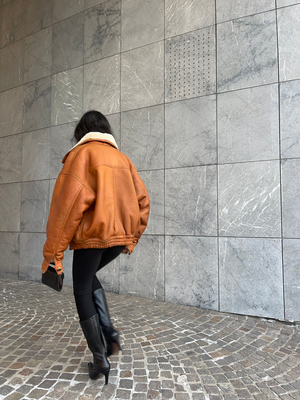 Shearling bomber
