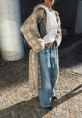 Mohair wool maxi coat