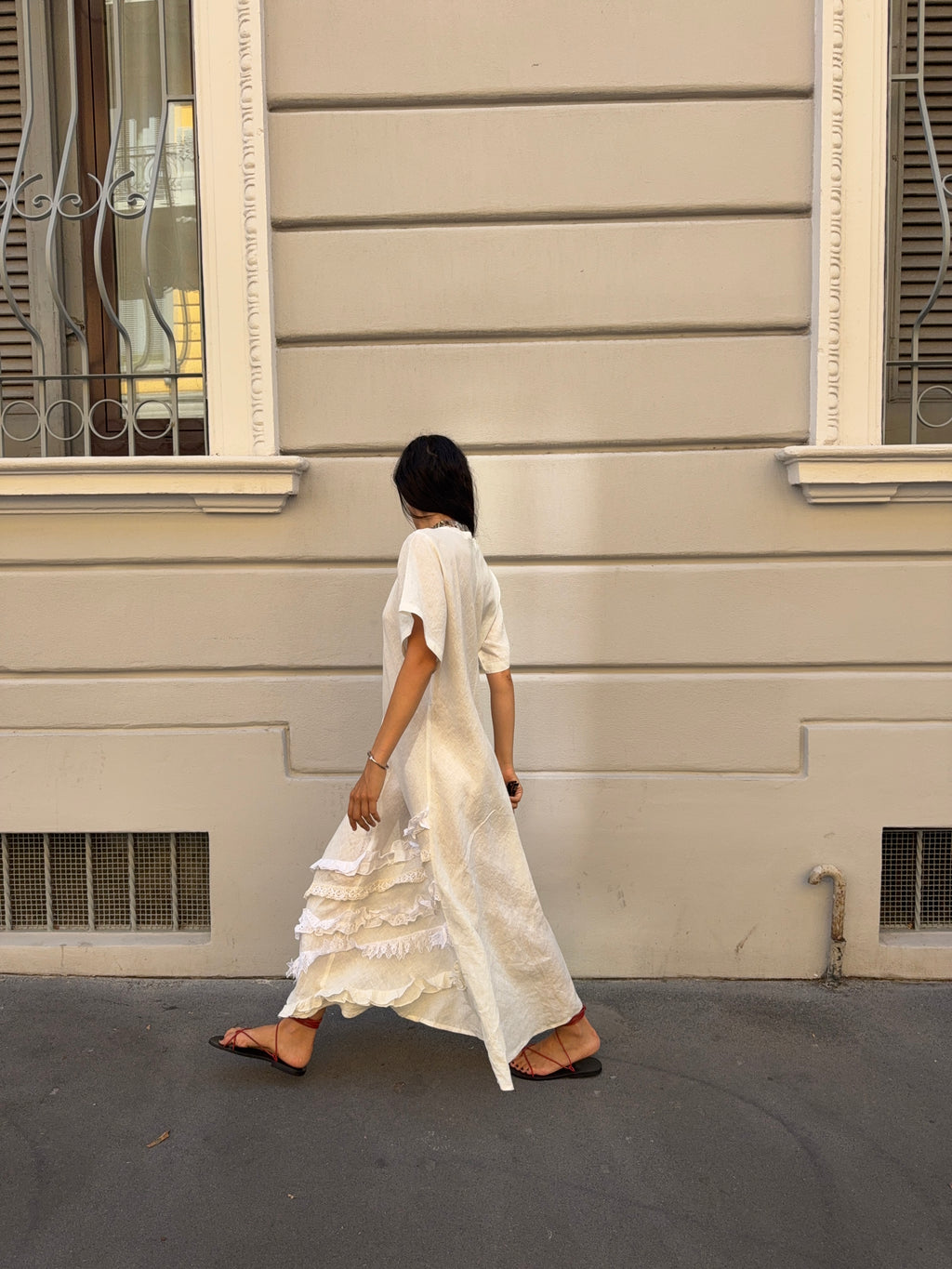 100 linen white dress