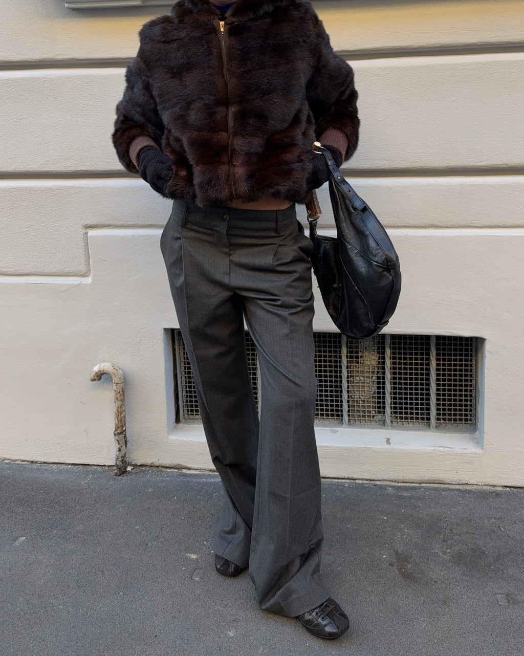 Mink fur brown bomber vintage reworked
