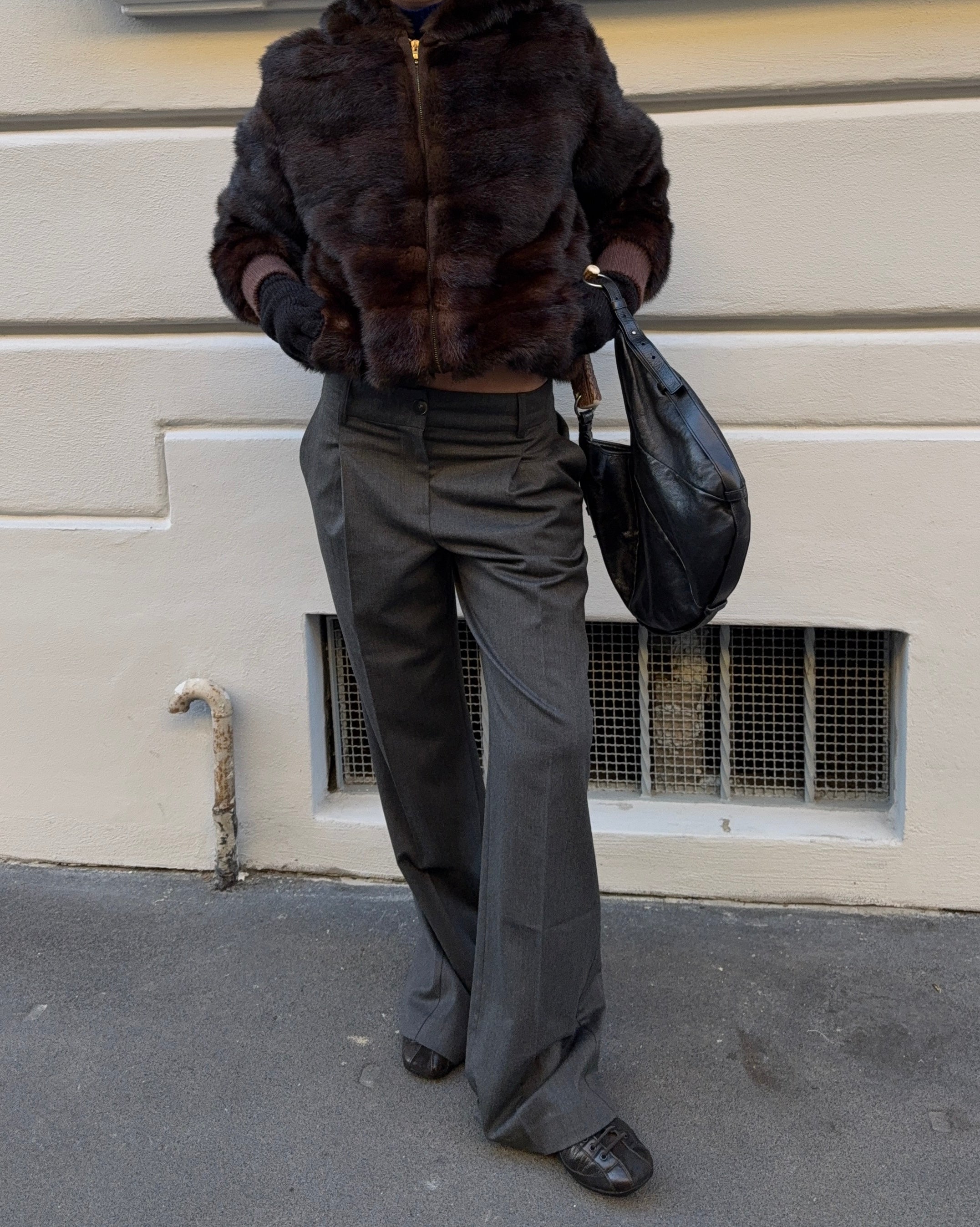 Mink fur brown bomber vintage reworked