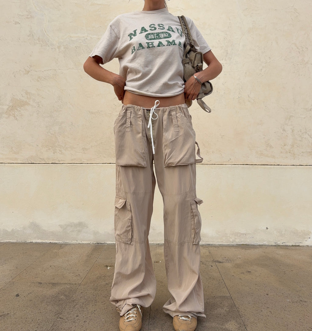 Silk blend cargo pants