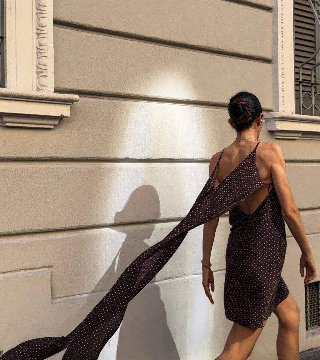 JIL SANDER polka dot silk dress